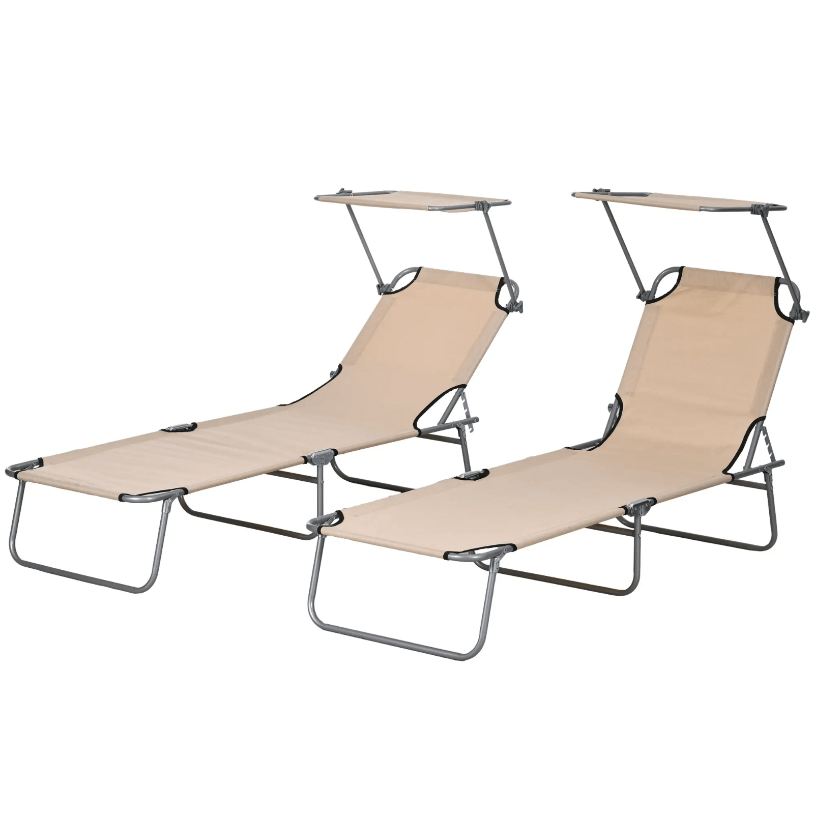 Outdoor Sun Lounger Recliner Chairs Set of 2 Foldable Garden Chairs Day Bed Set - Home and Garden Furniture Shop - #rustic - furniture#