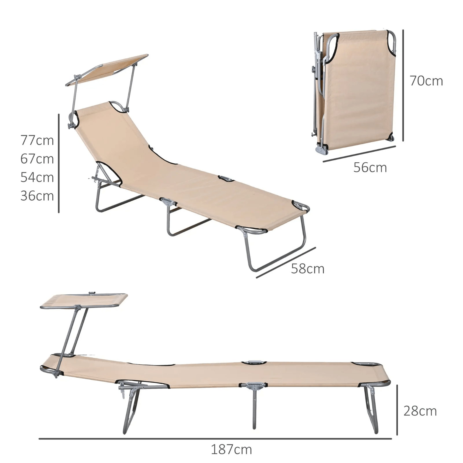 Outdoor Sun Lounger Recliner Chairs Set of 2 Foldable Garden Chairs Day Bed Set - Home and Garden Furniture Shop - #rustic - furniture#