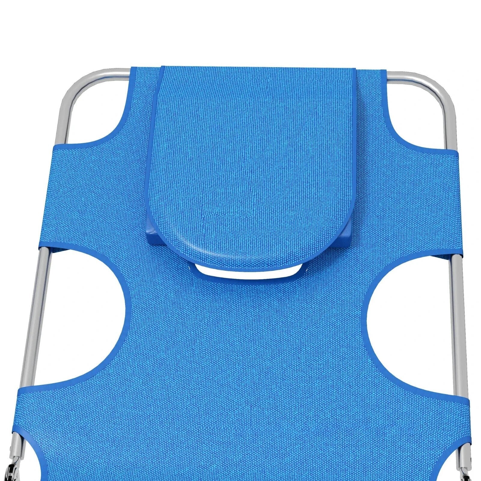 Outsunny 2 Pcs Chaise Lounge Portable Adjustable Backrest with Face Cavity Blue - Home and Garden Furniture Shop - #rustic - furniture#