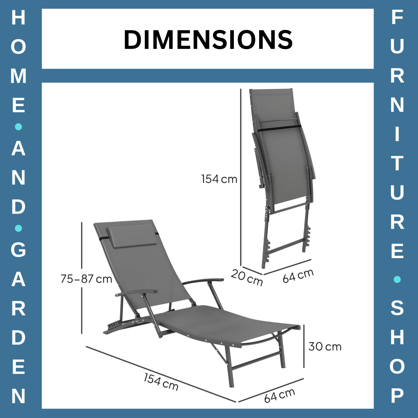 Outsunny Set of 2 Garden Sun Loungers, Folding Chaise Lounge Chairs, Grey - Home and Garden Furniture Shop - #rustic - furniture#
