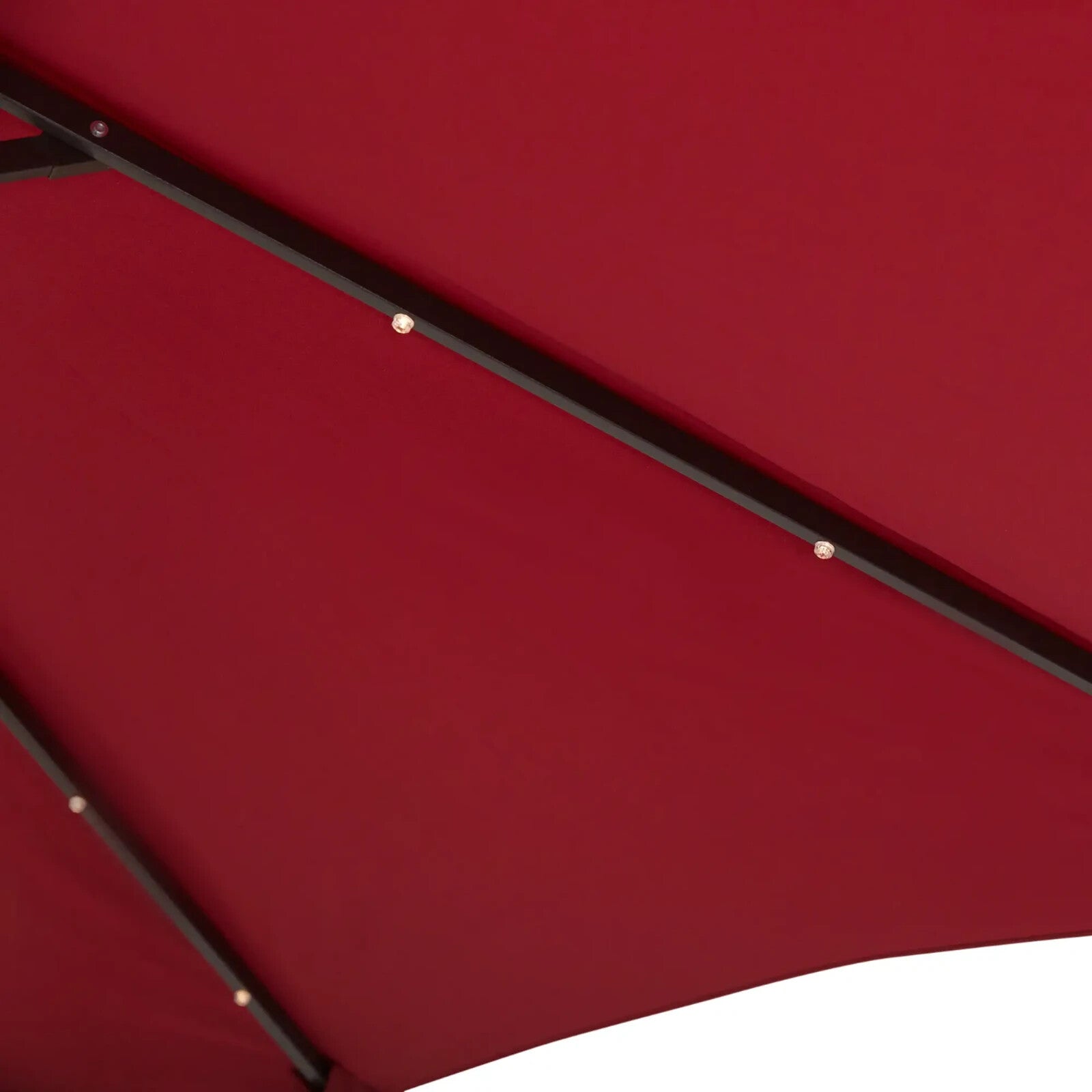 Parasol Umbrella Shade Metal Frame w/ 24 Solar LED Lights & Hand Crank Wine Red - Home and Garden Furniture Shop - rustic - furniture