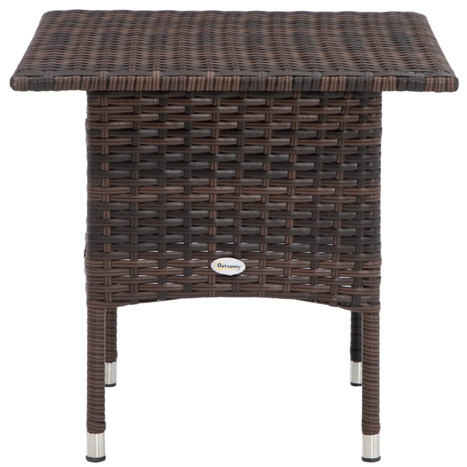 PE Rattan Outdoor Coffee Table 50cmx50cmx47cm Easy Match Garden Side Table Brown - Home and Garden Furniture Shop - #rustic - furniture#