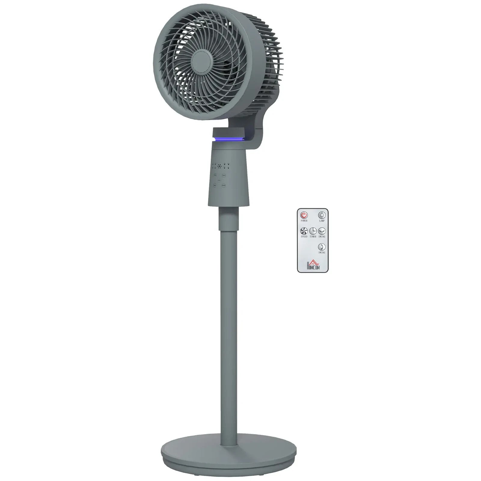 Pedestal Fan Air Circulation Remote Control W/ Oscillation Tilt & 3 Speeds Grey - Home and Garden Furniture Shop - rustic - furniture