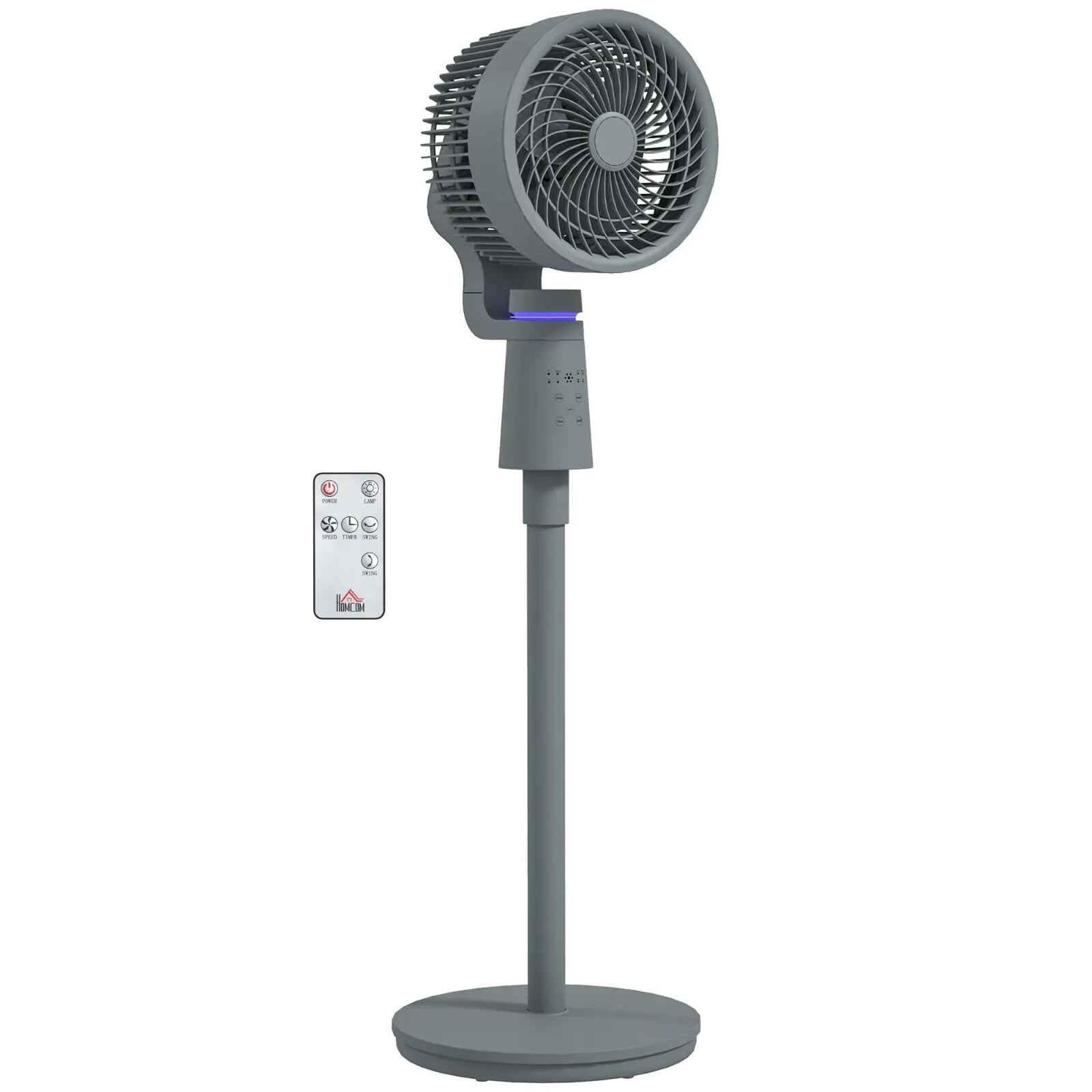 Pedestal Fan Air Circulation Remote Control W/ Oscillation Tilt & 3 Speeds Grey - Home and Garden Furniture Shop - rustic - furniture