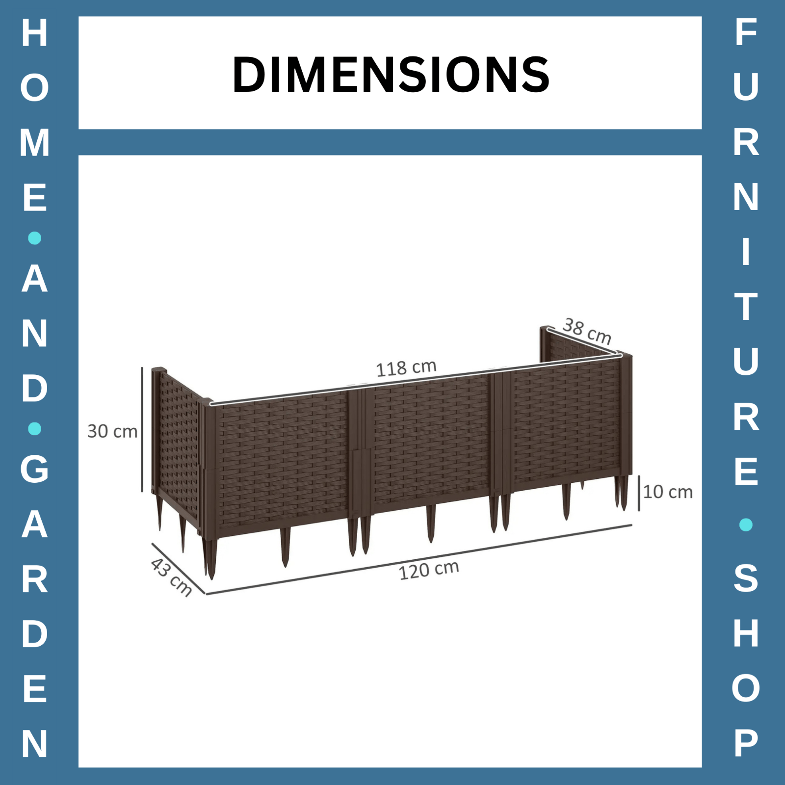 Plastic Raised Garden Bed Modular Planter Box Garden Fence Border for Vegetables - Home and Garden Furniture Shop - rustic - furniture