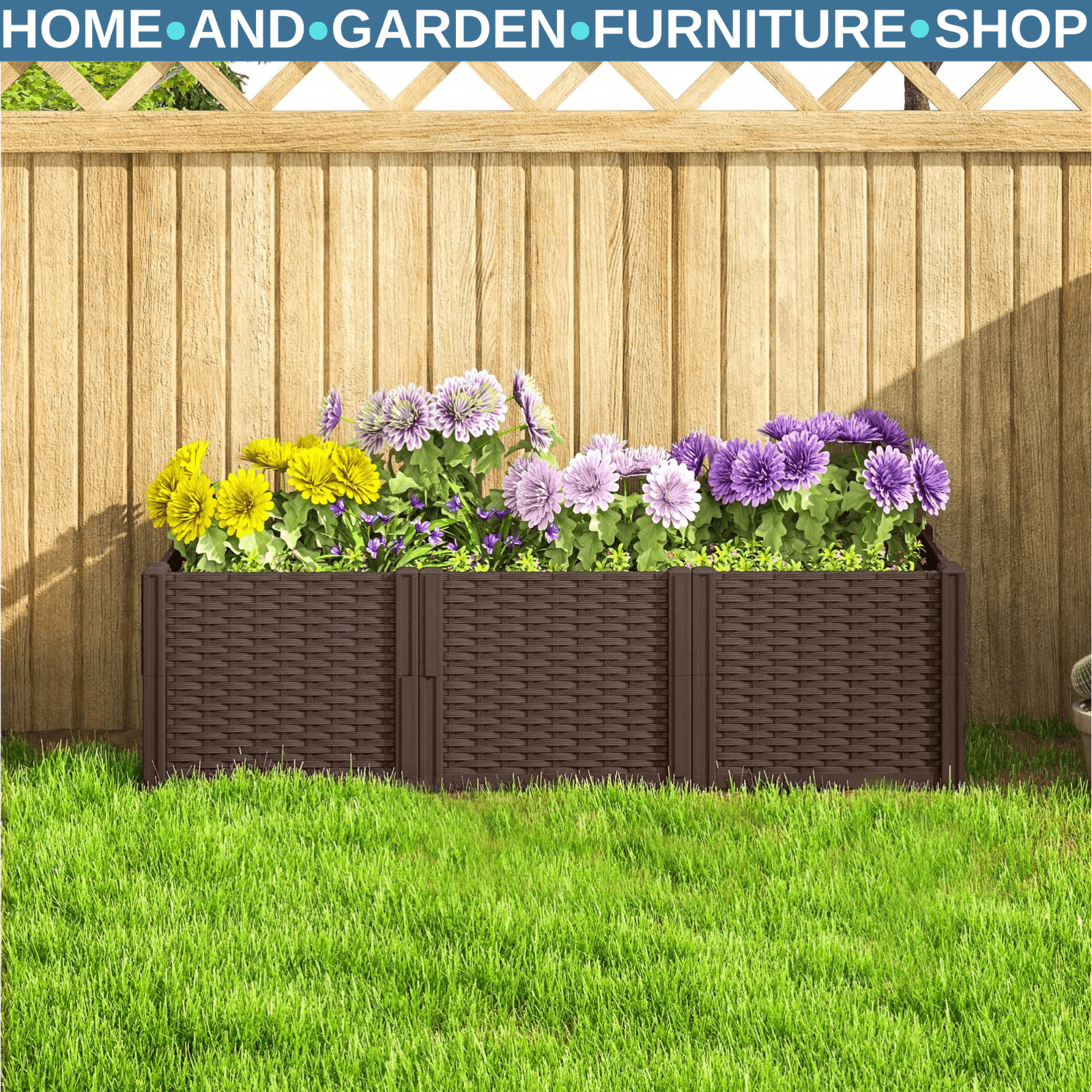 Plastic Raised Garden Bed Modular Planter Box Garden Fence Border for Vegetables - Home and Garden Furniture Shop - rustic - furniture