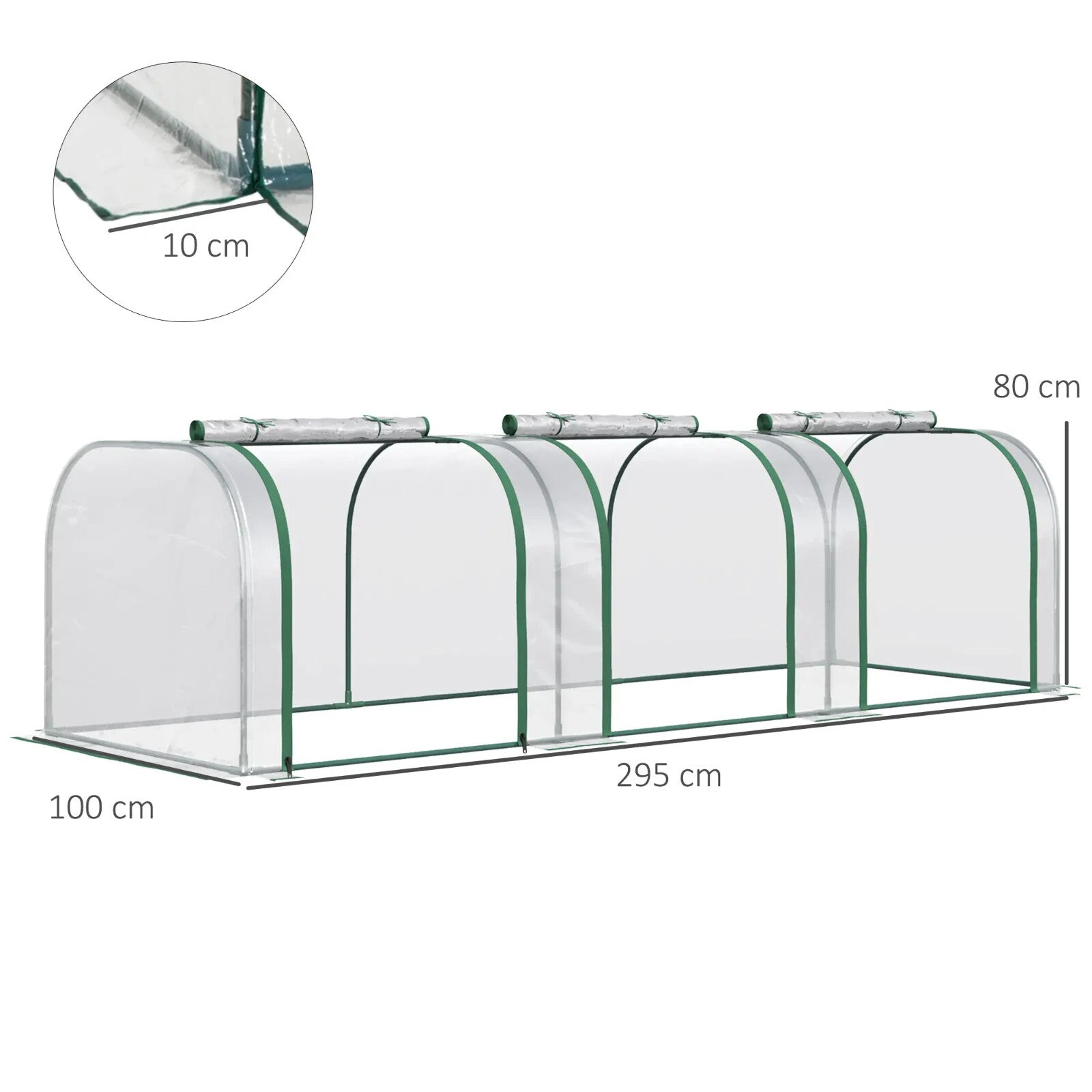 Polytunnel Greenhouse PVC Cover Water Resistant w/ Zipped Roll - Up Doors Clear - Home and Garden Furniture Shop - rustic - furniture