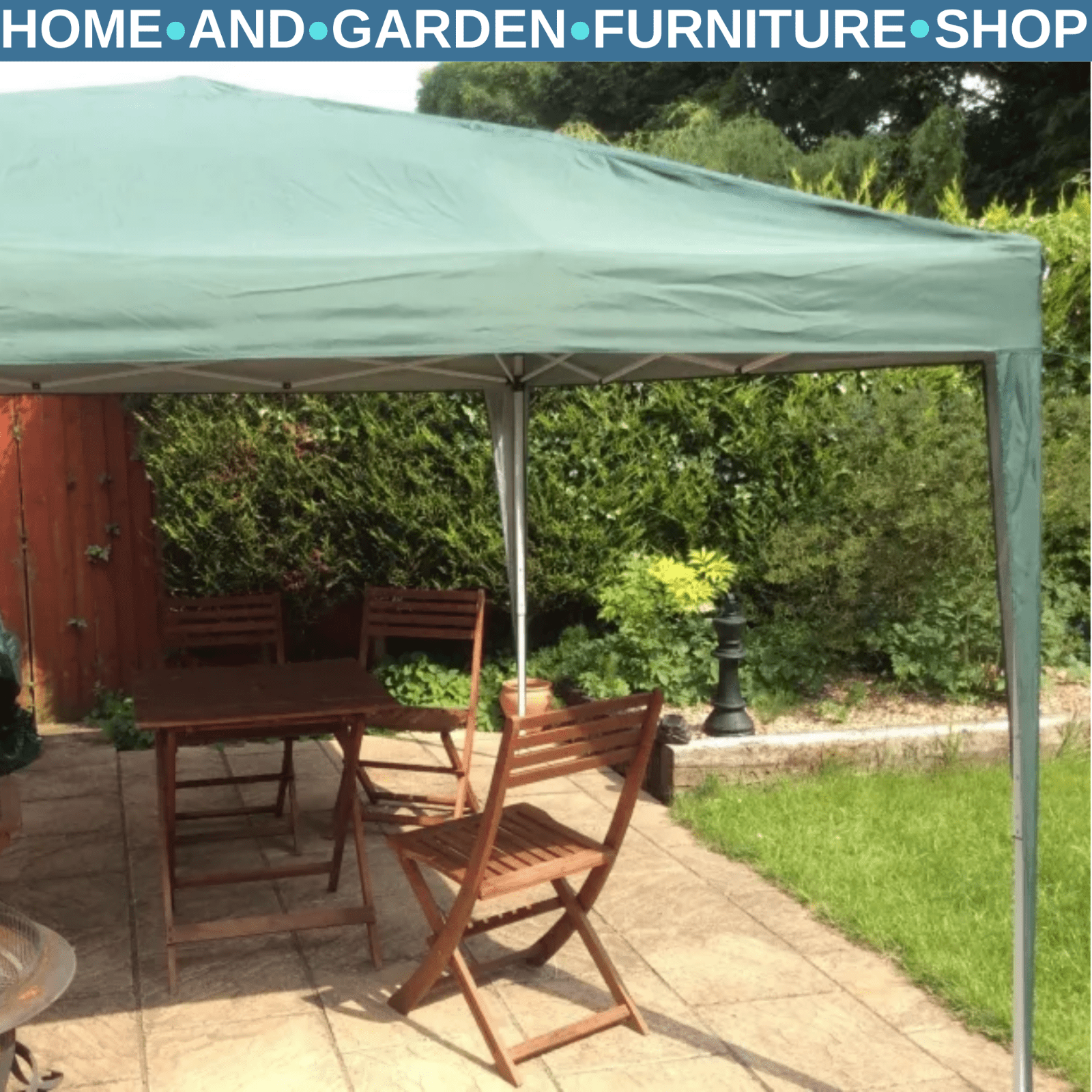 Pop Up Gazebo Marquee Tent Steel Frame w/ Carrying Bag & Adjustable Height Green - Home and Garden Furniture Shop - rustic - furniture