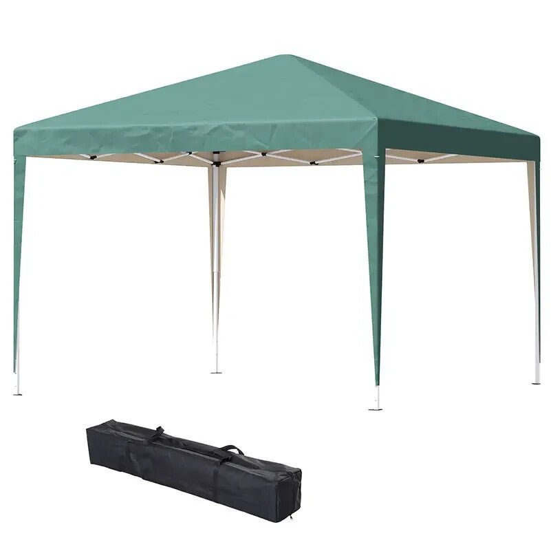 Pop Up Gazebo Marquee Tent Steel Frame w/ Carrying Bag & Adjustable Height Green - Home and Garden Furniture Shop - rustic - furniture