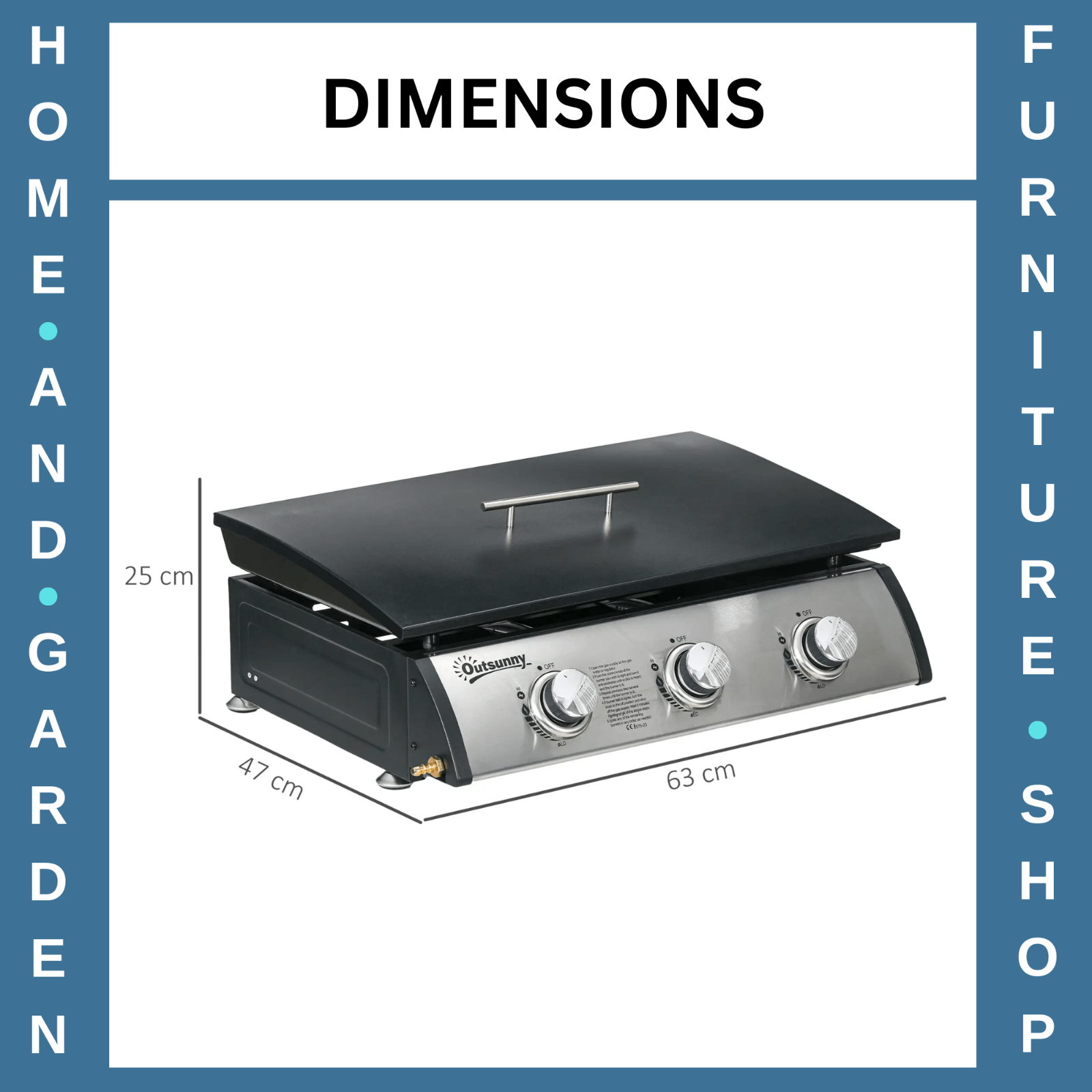 Portable 10000 BTU 3 Burner Gas Plancha BBQ Grill with Lid, Non - Stick Griddle - Home and Garden Furniture Shop - rustic - furniture