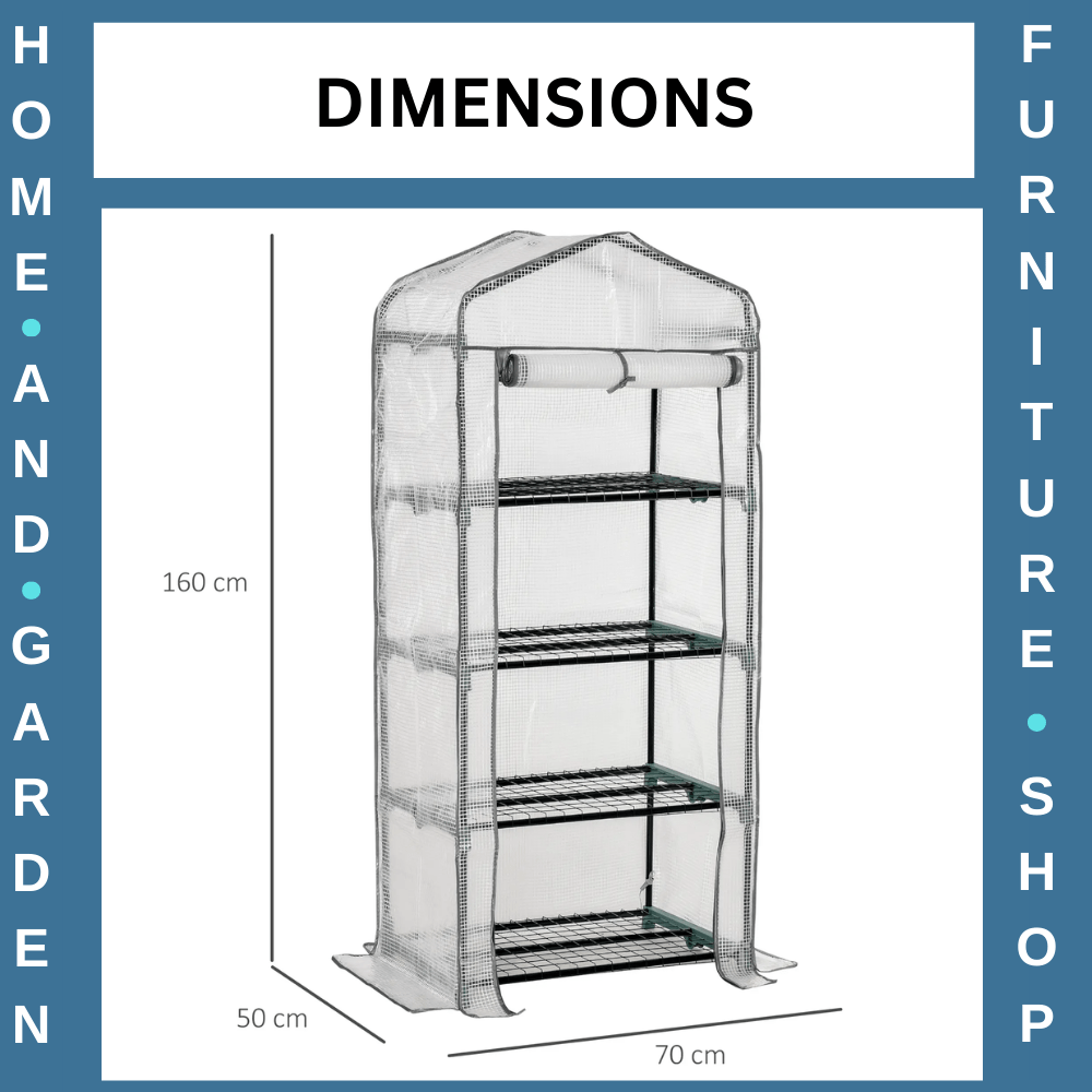 Portable 4 Tier Mini Greenhouse Plant Grow House Shed with Clear Cover Outdoor - Home and Garden Furniture Shop - #rustic - furniture#