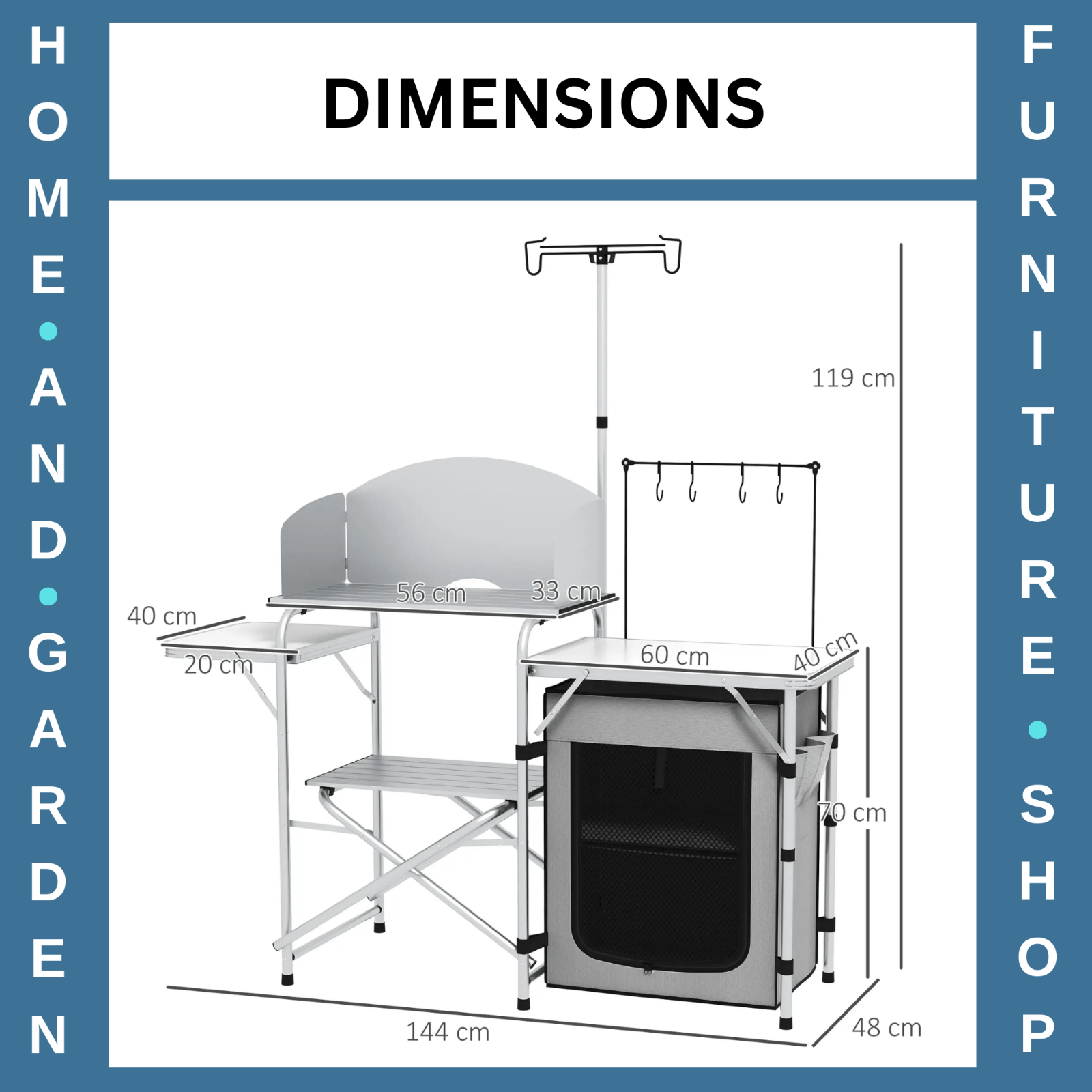 Portable Camping Kitchen Cupboard Folding Table Outdoor Cooking Station with Bag - Home and Garden Furniture Shop - rustic - furniture