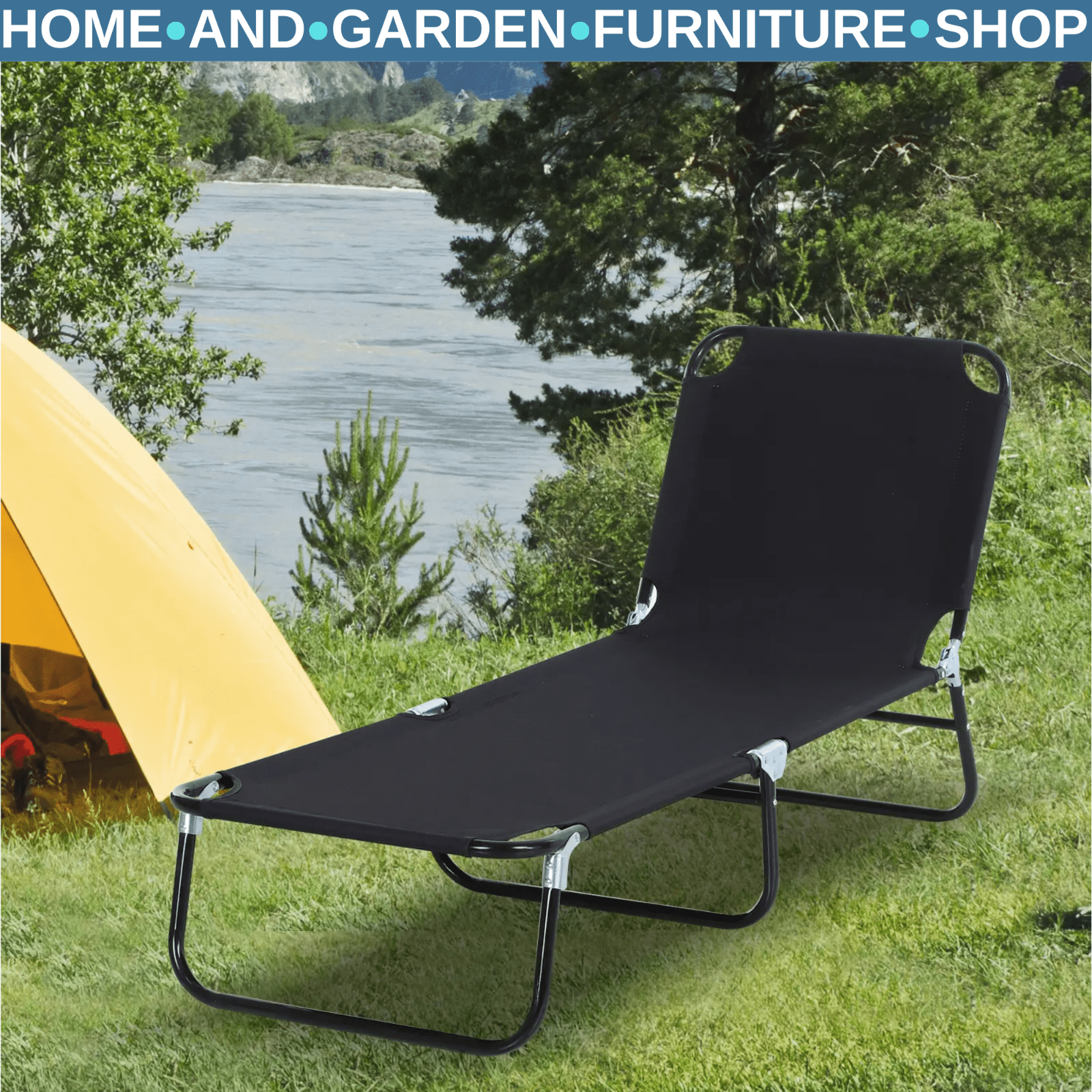 Portable Folding Sun Lounger with 3 Position Adjustable Backrest Recliner Chair - Home and Garden Furniture Shop - #rustic - furniture#