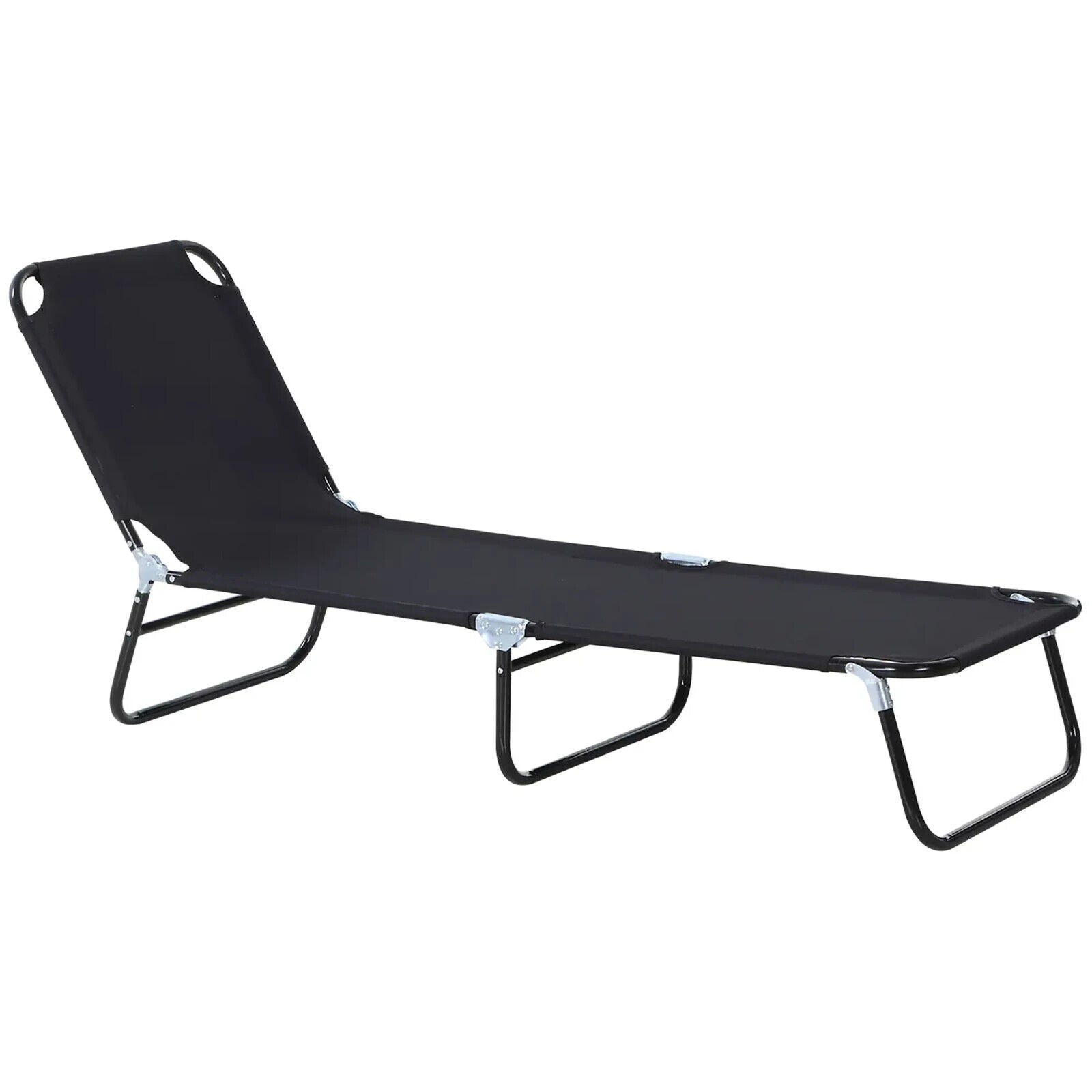 Portable Folding Sun Lounger with 3 Position Adjustable Backrest Recliner Chair - Home and Garden Furniture Shop - #rustic - furniture#