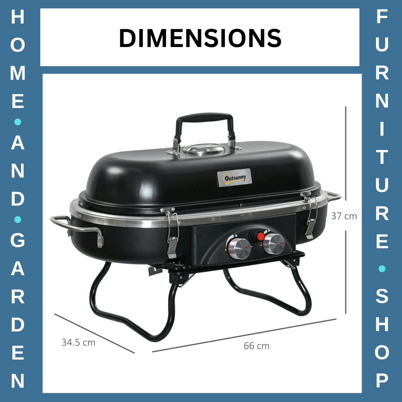 Portable Gas BBQ Grill 2 Burner Tabletop Barbecue with Lid Ignition for Camping - Home and Garden Furniture Shop - rustic - furniture