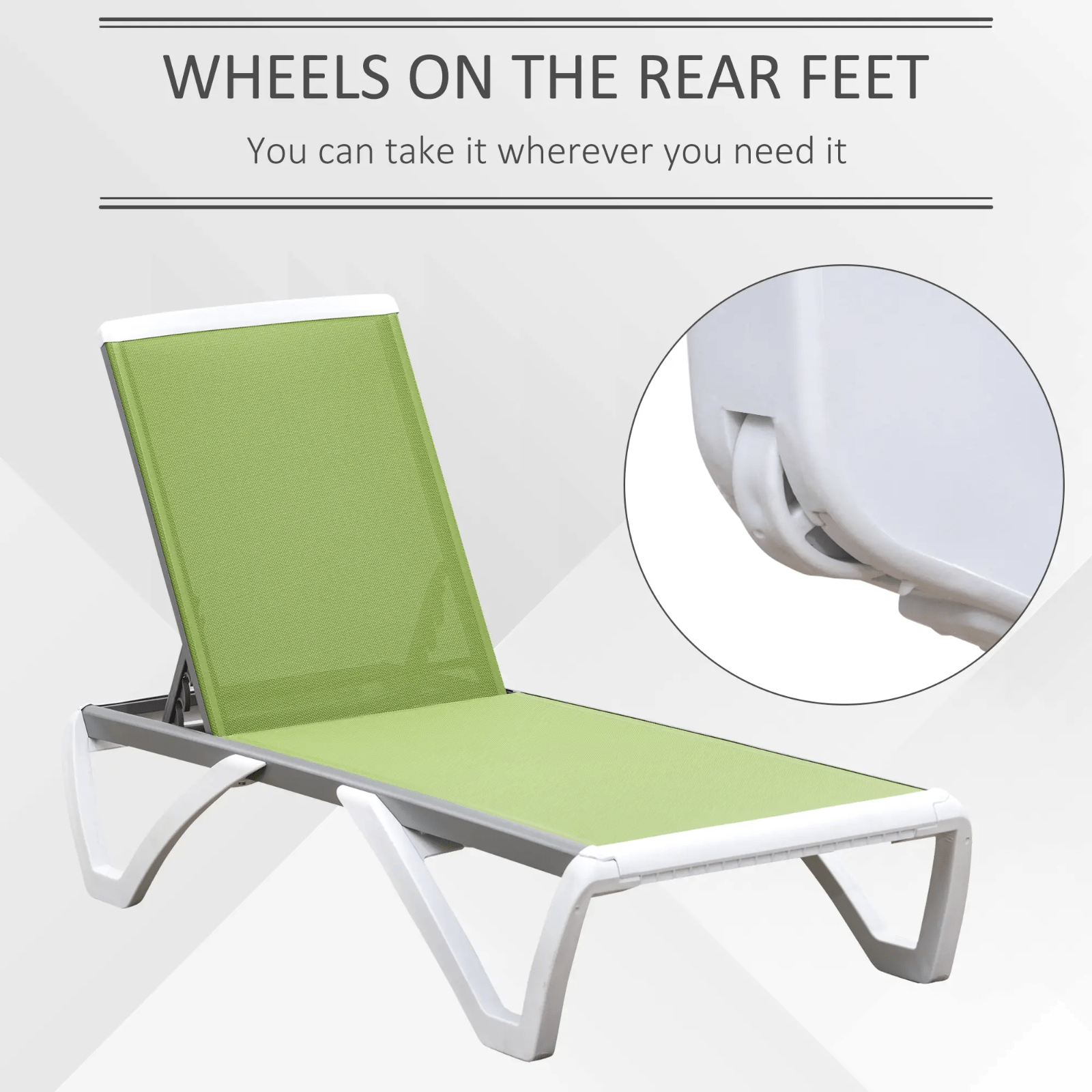 Portable Outdoor Sun Lounger with Adjustable Back and Breathable Texteline Seat - Home and Garden Furniture Shop - rustic - furniture