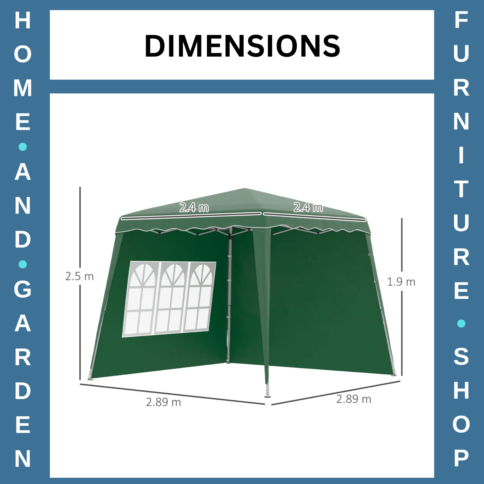 Portable Pop Up Gazebo Canopy Tent w/ Carry Bag Green Camping Shelter 2.4 x 2.4m - Home and Garden Furniture Shop - #rustic - furniture#