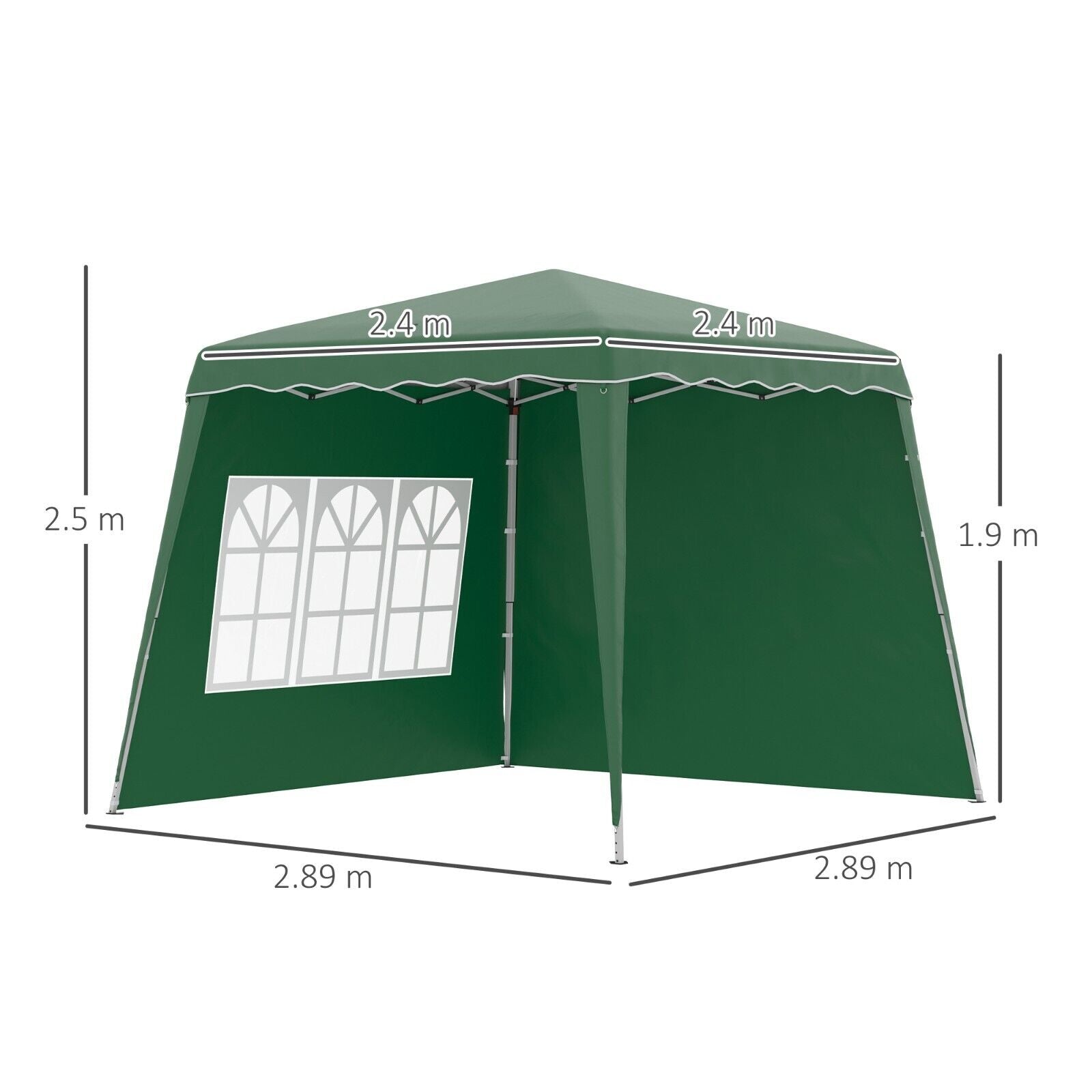 Portable Pop Up Gazebo Canopy Tent w/ Carry Bag Green Camping Shelter 2.4 x 2.4m - Home and Garden Furniture Shop - #rustic - furniture#