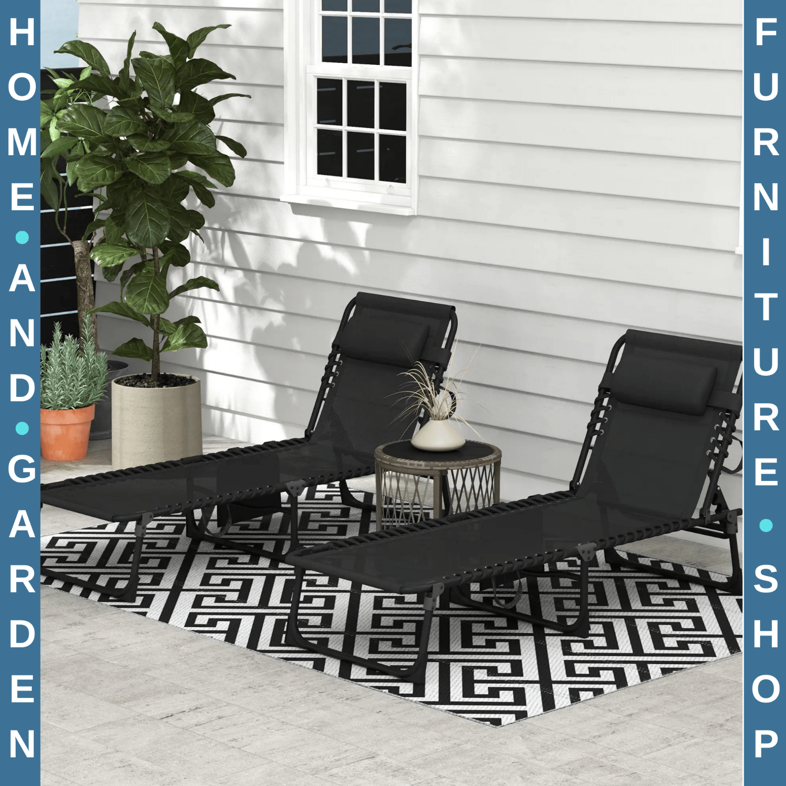 Portable Sun Lounger Folding Reclining Camping Bed Chair w/ 5 Position Backrest - Home and Garden Furniture Shop - rustic - furniture