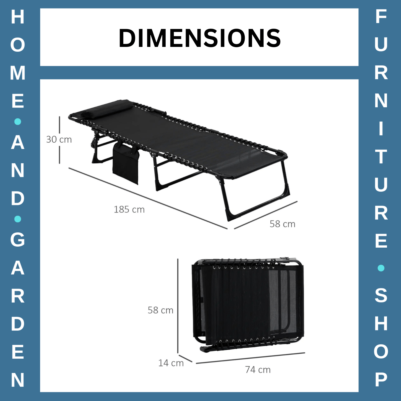 Portable Sun Lounger Folding Reclining Camping Bed Chair w/ 5 Position Backrest - Home and Garden Furniture Shop - rustic - furniture