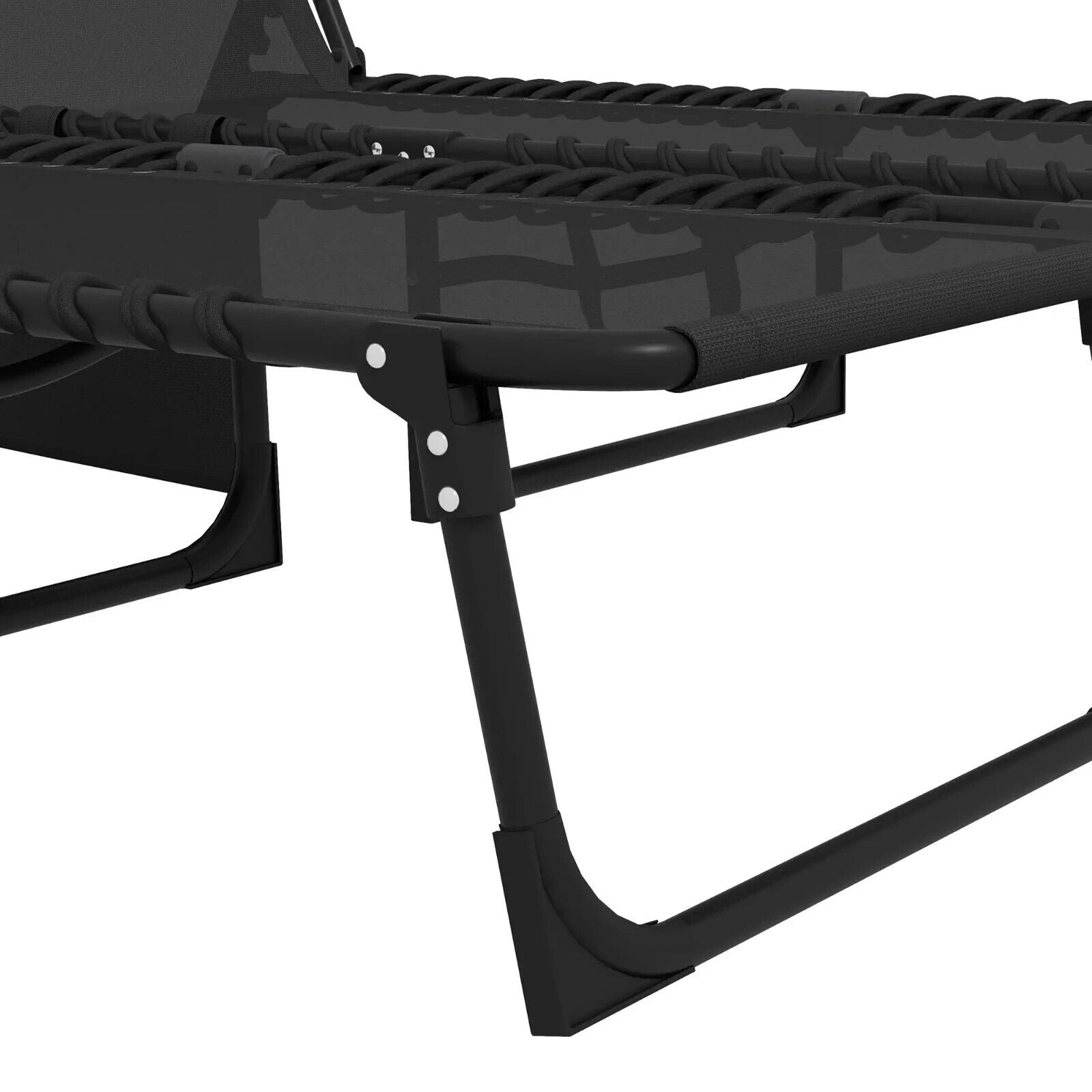 Portable Sun Lounger Set of 2 Folding Beds with 5 Position Adjustable Backrest - Home and Garden Furniture Shop - #rustic - furniture#