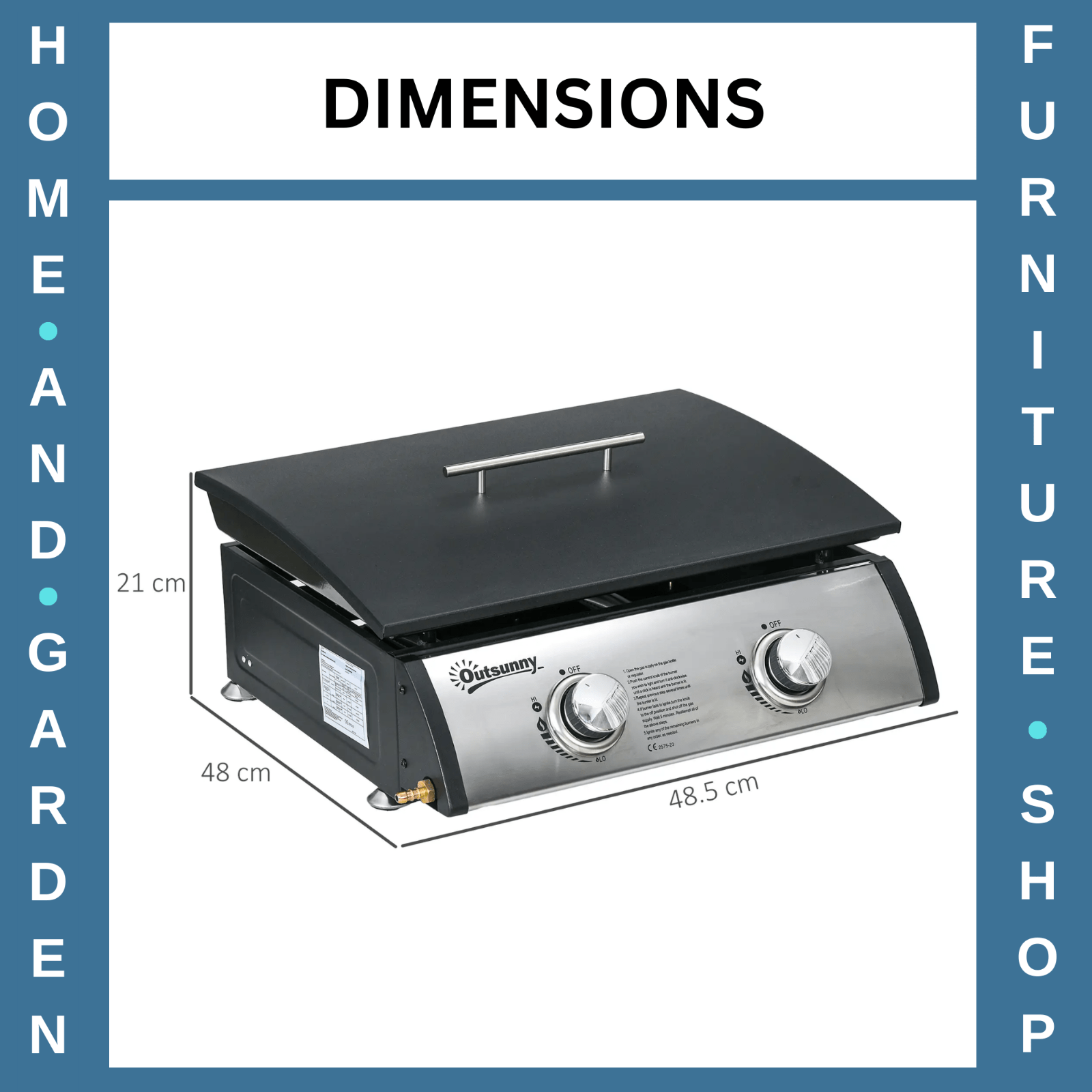 Portable Tabletop Gas Grill with 2 Burner 10kW Non - stick Griddle for BBQ Camping - Home and Garden Furniture Shop - rustic - furniture