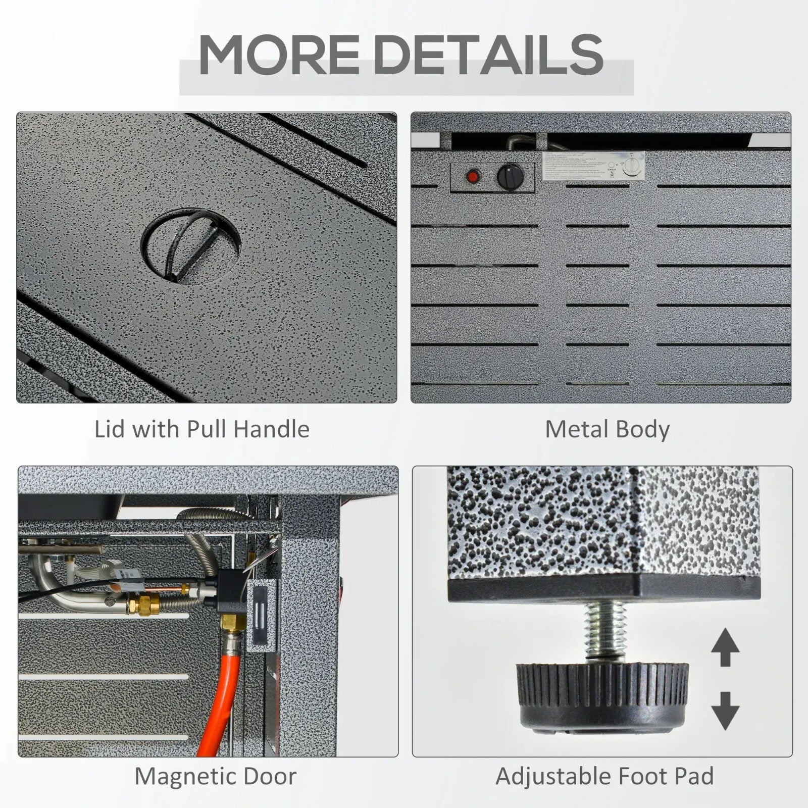 Propane Gas Fire Pit Table 50000BTU Smokeless Garden Firepit Heater with Cover - Home and Garden Furniture Shop - rustic - furniture