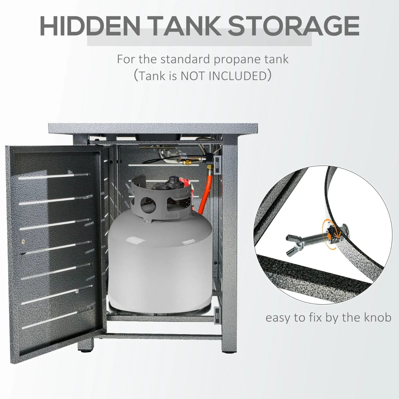 Propane Gas Fire Pit Table 50000BTU Smokeless Garden Firepit Heater with Cover - Home and Garden Furniture Shop - rustic - furniture