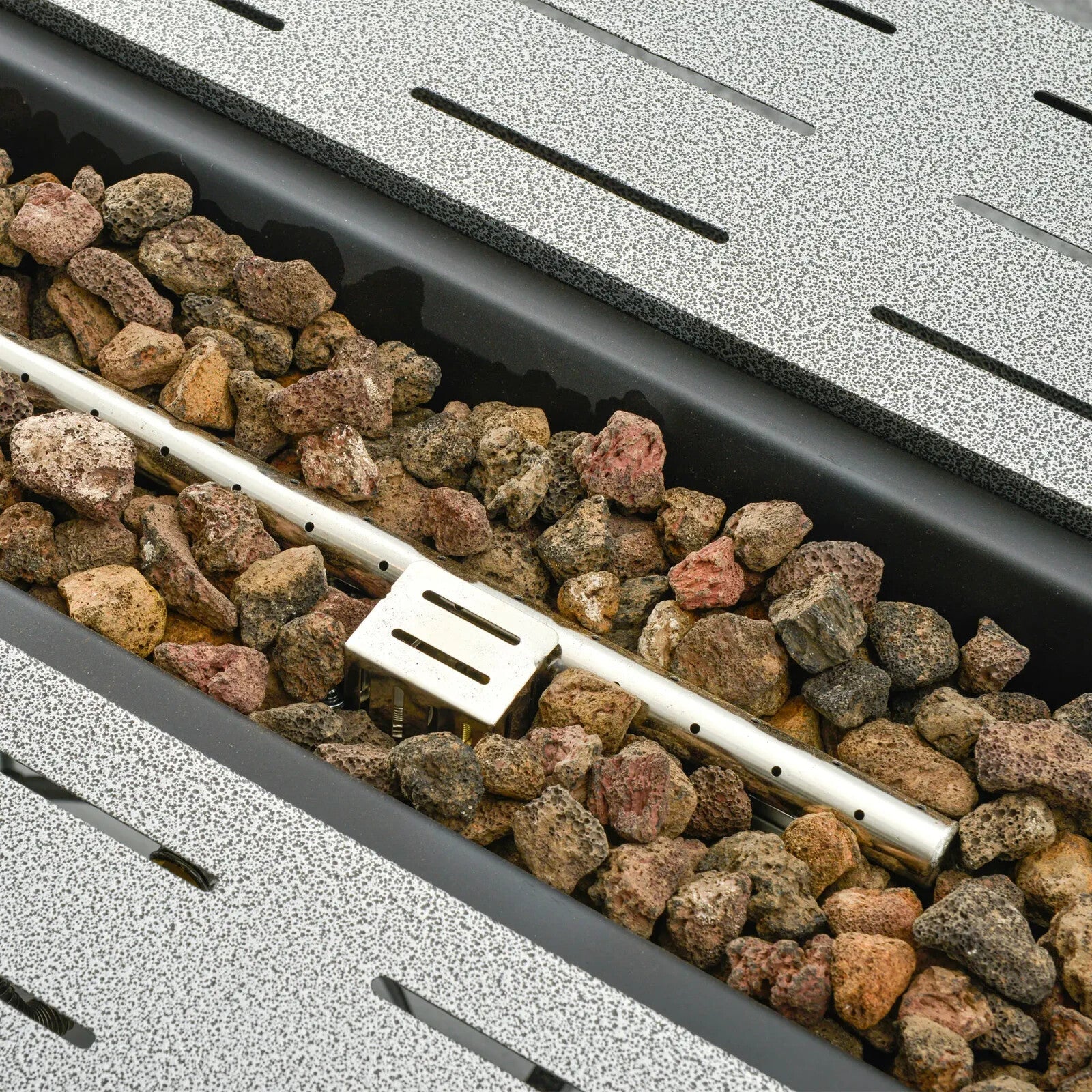 Propane Gas Fire Pit Table 50000BTU Smokeless Garden Firepit Heater with Cover - Home and Garden Furniture Shop - rustic - furniture