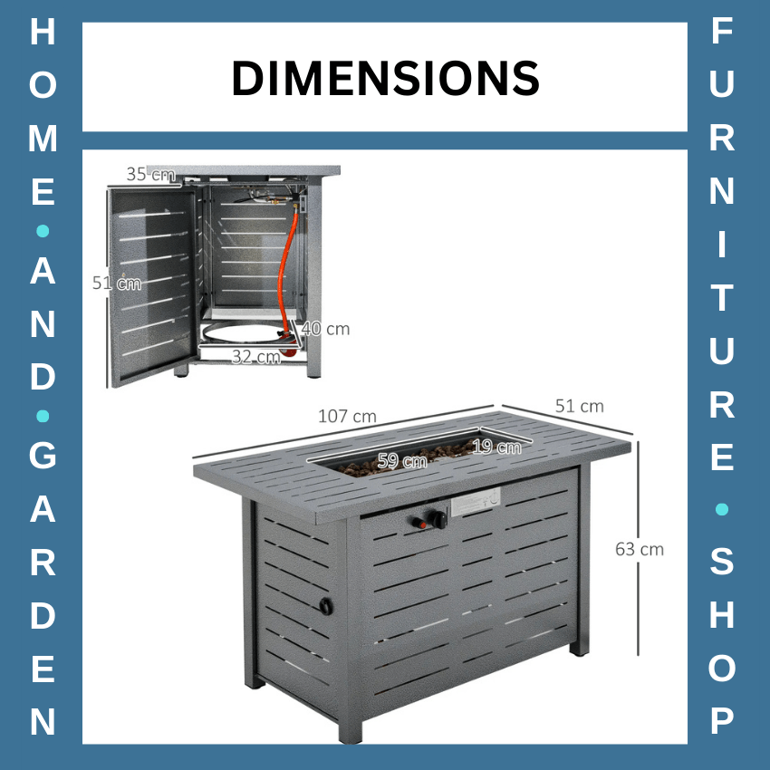 Propane Gas Fire Pit Table 50000BTU Smokeless Garden Firepit Heater with Cover - Home and Garden Furniture Shop - rustic - furniture