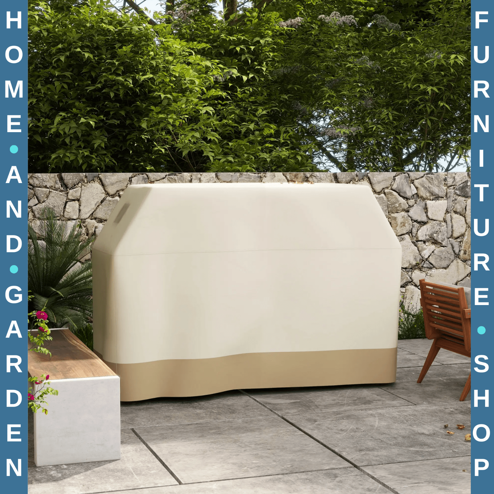 Protective Grill Cover Beige Waterproof BBQ Cover Weatherproof Outdoor 71x188cm - Home and Garden Furniture Shop - rustic - furniture