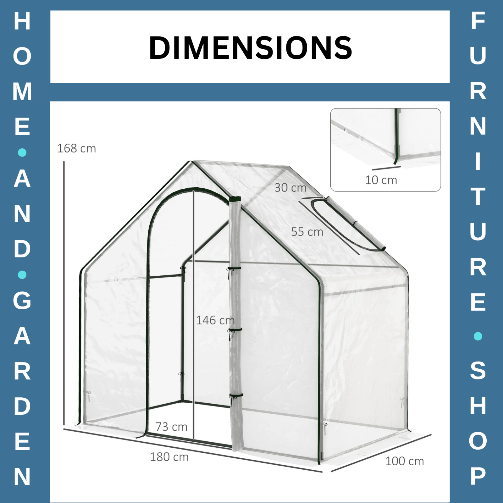 PVC Greenhouse Garden Outdoor Planter Steel Frame Zip Door Window 180x100x168 cm - Home and Garden Furniture Shop - #rustic - furniture#