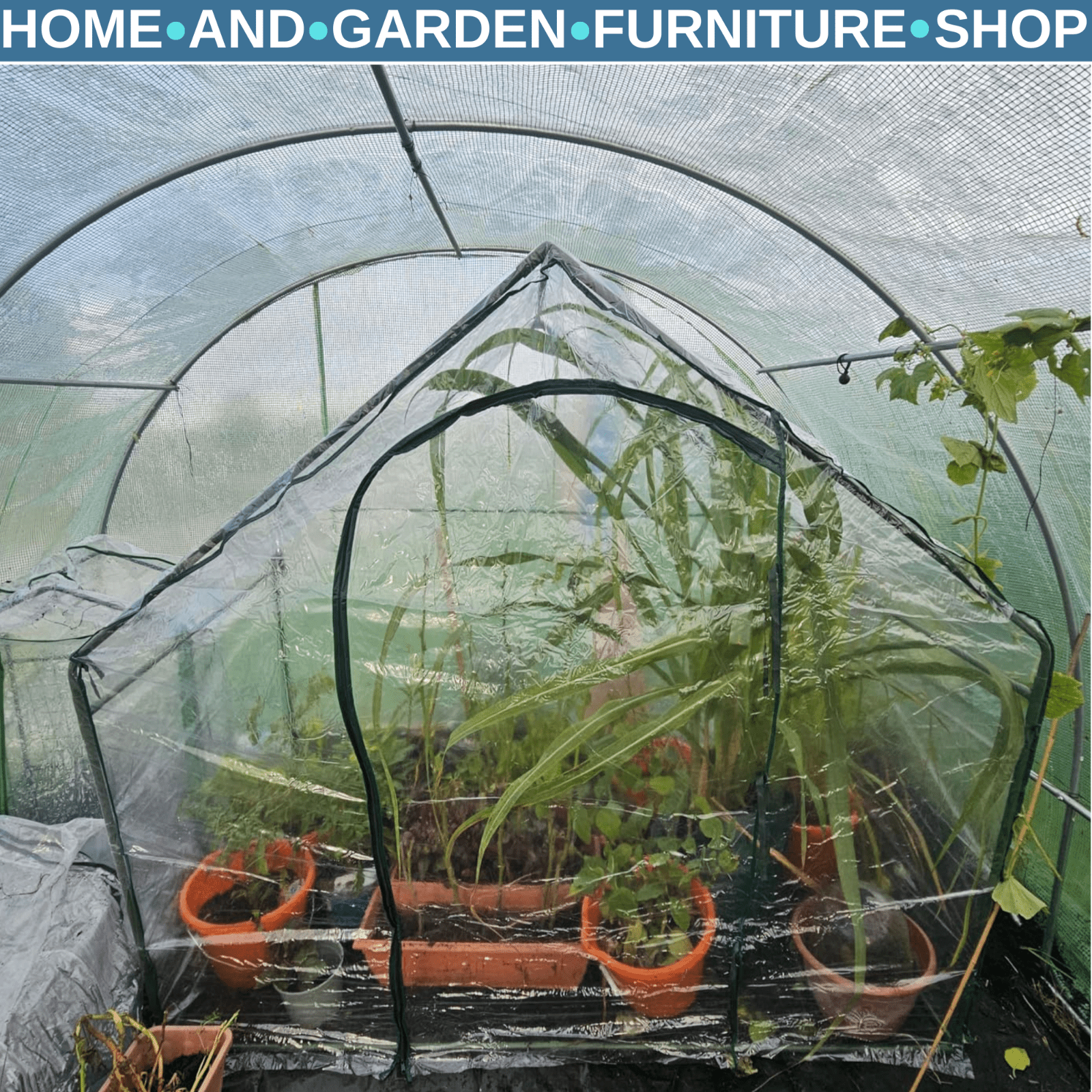 PVC Greenhouse Garden Outdoor Planter Steel Frame Zip Door Window 180x100x168 cm - Home and Garden Furniture Shop - #rustic - furniture#