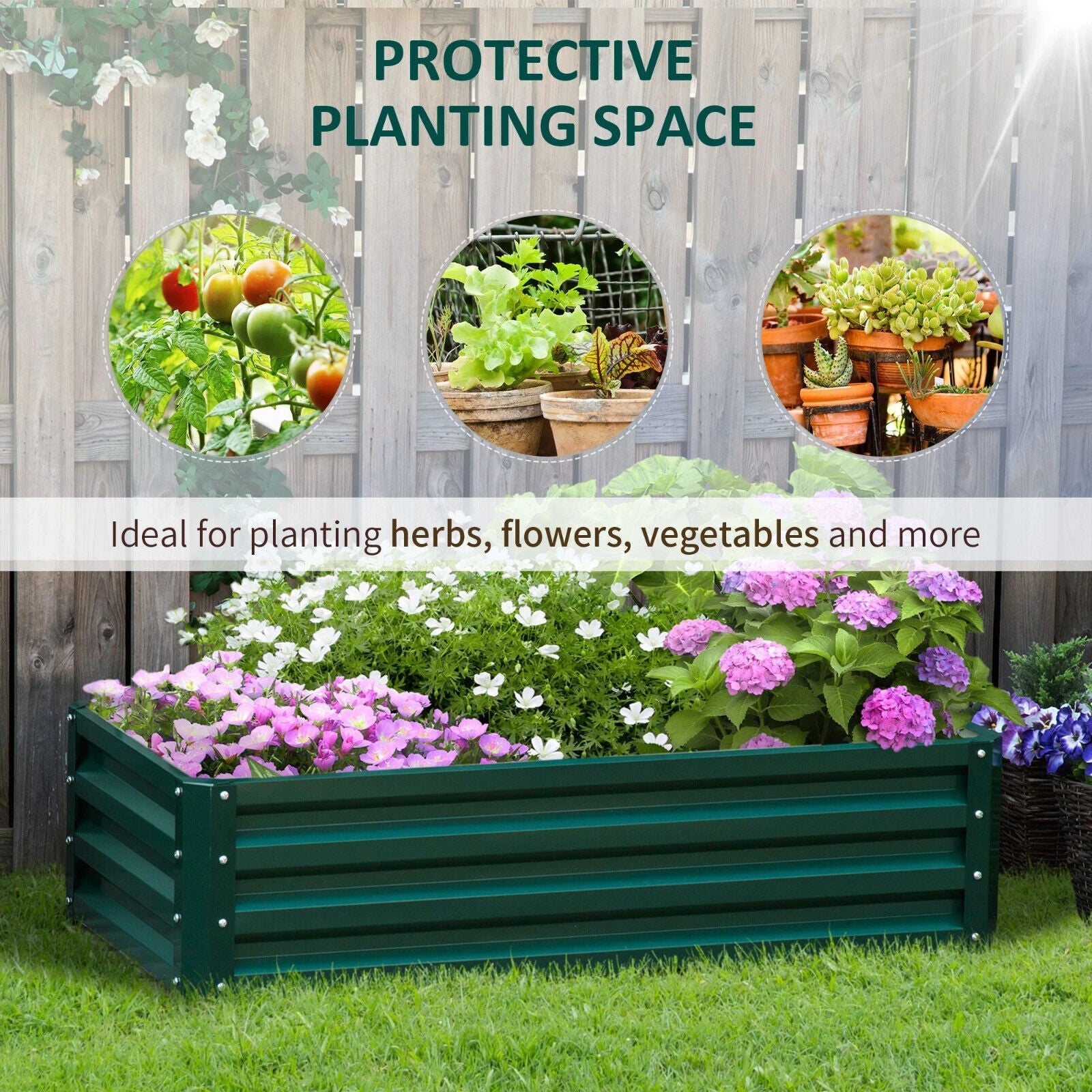 Raised Beds for Garden Galvanised Outdoor Planters for Herbs Vegetables Patio - Home and Garden Furniture Shop - #rustic - furniture#