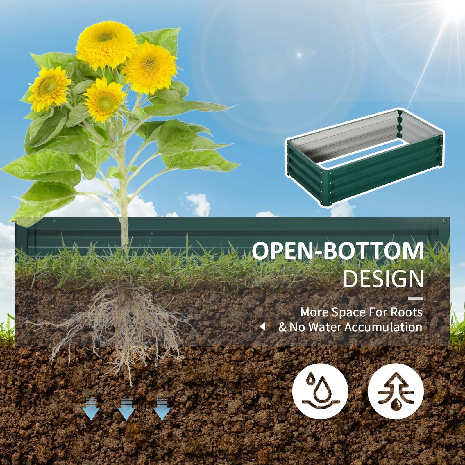 Raised Beds for Garden Galvanised Outdoor Planters for Herbs Vegetables Patio - Home and Garden Furniture Shop - #rustic - furniture#