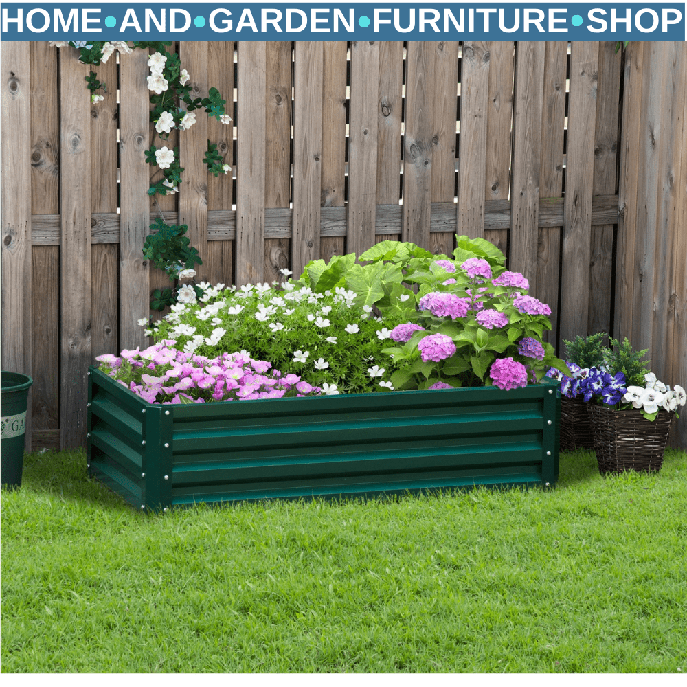 Raised Beds for Garden Galvanised Outdoor Planters for Herbs Vegetables Patio - Home and Garden Furniture Shop - #rustic - furniture#