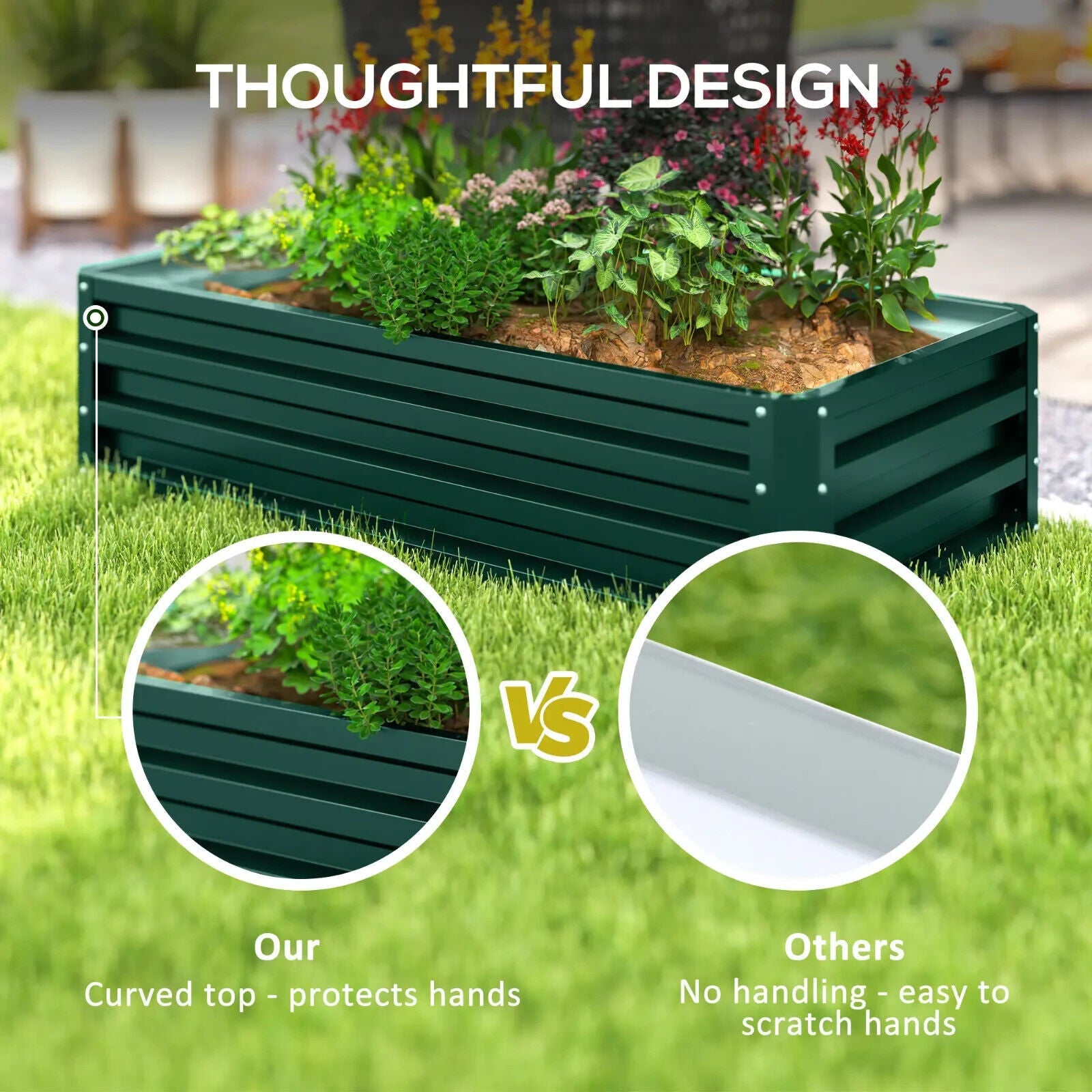 Raised Beds for Garden Galvanised Outdoor Planters for Herbs Vegetables Patio - Home and Garden Furniture Shop - #rustic - furniture#
