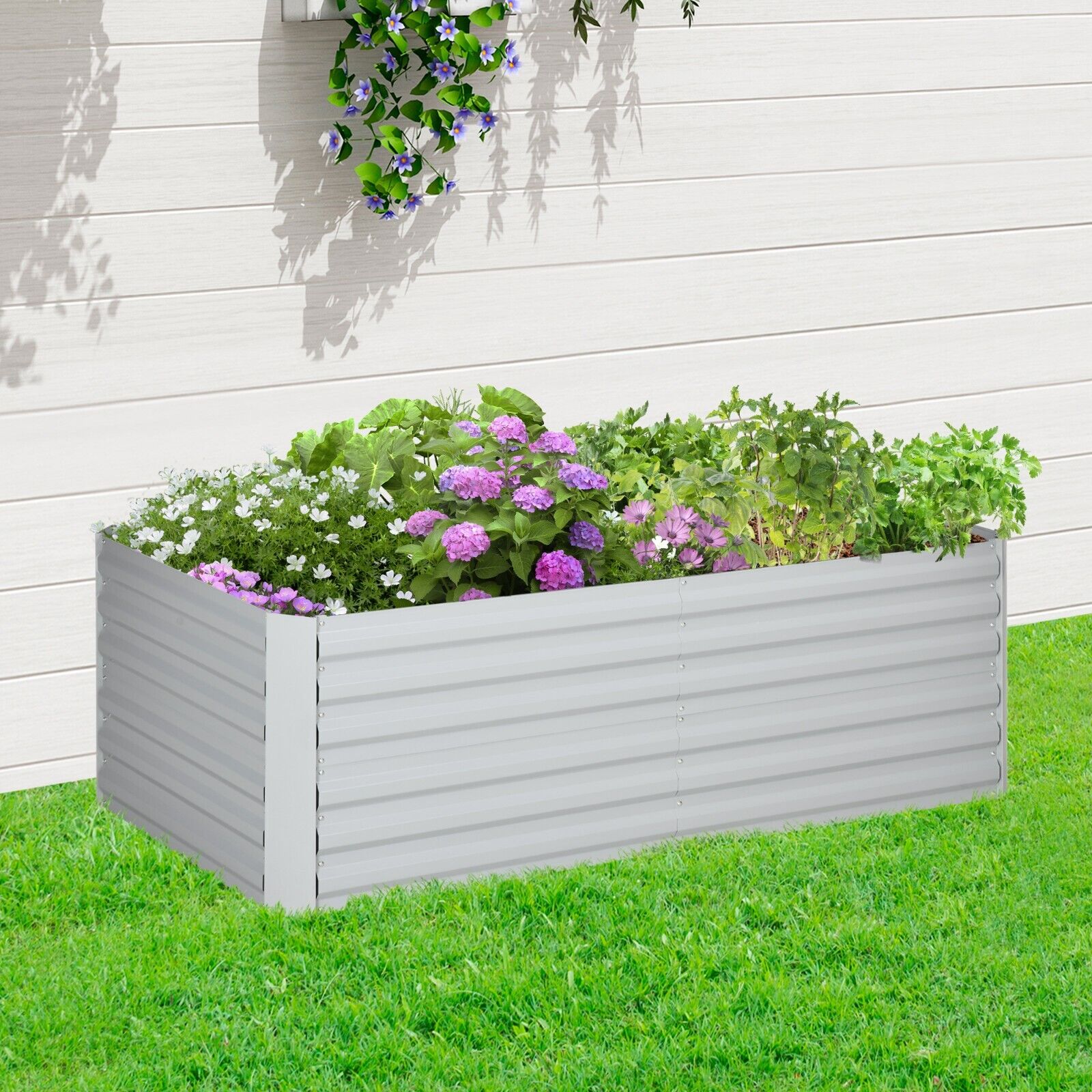 Raised Beds for Garden Galvanised Steel Outdoor Planters with Reinforced Rods - Home and Garden Furniture Shop - #rustic - furniture#
