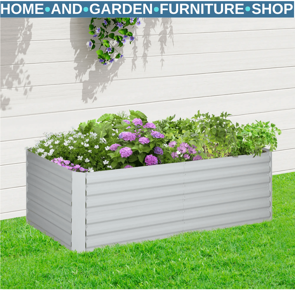 Raised Beds for Garden Galvanised Steel Outdoor Planters with Reinforced Rods - Home and Garden Furniture Shop - #rustic - furniture#