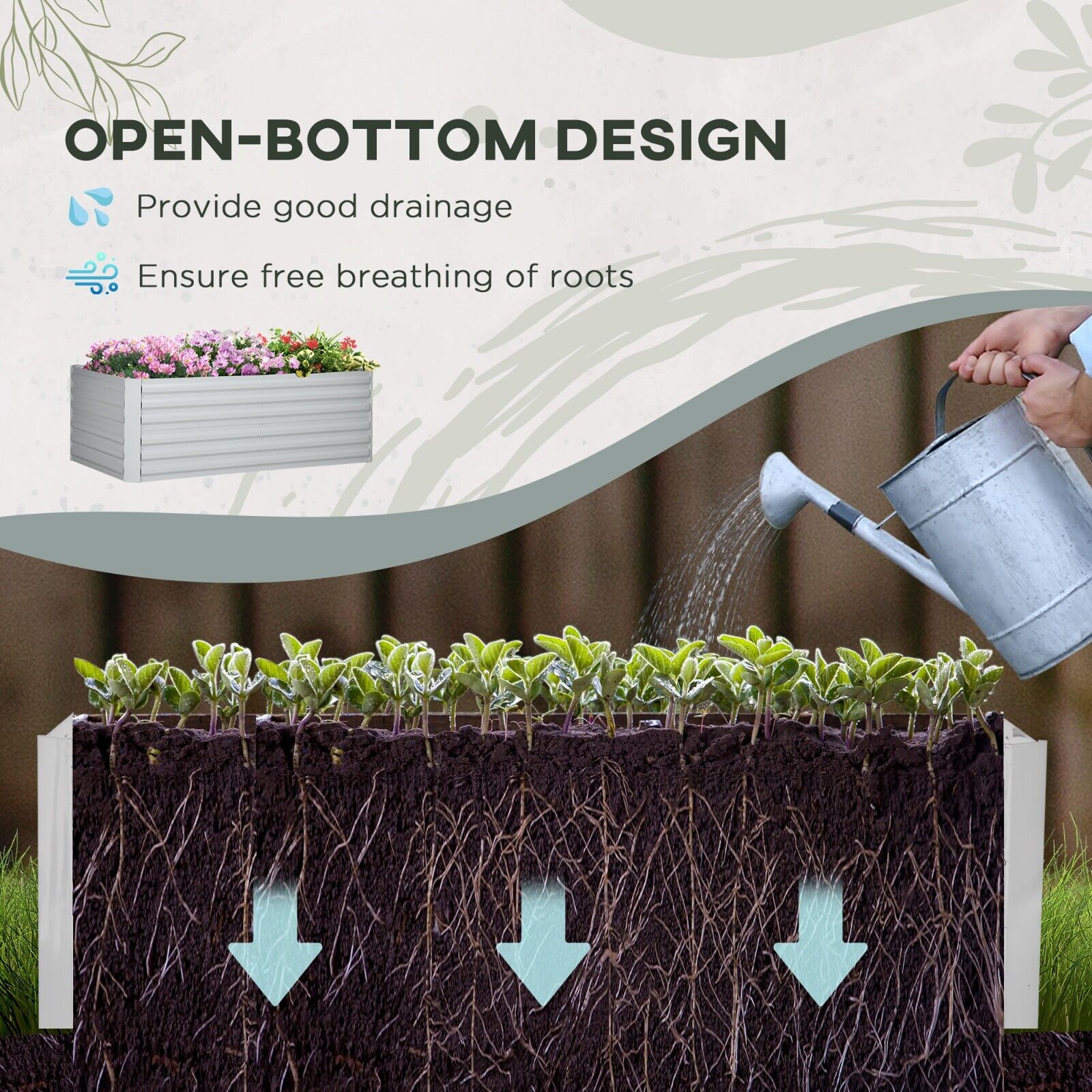 Raised Beds for Garden Galvanised Steel Outdoor Planters with Reinforced Rods - Home and Garden Furniture Shop - #rustic - furniture#