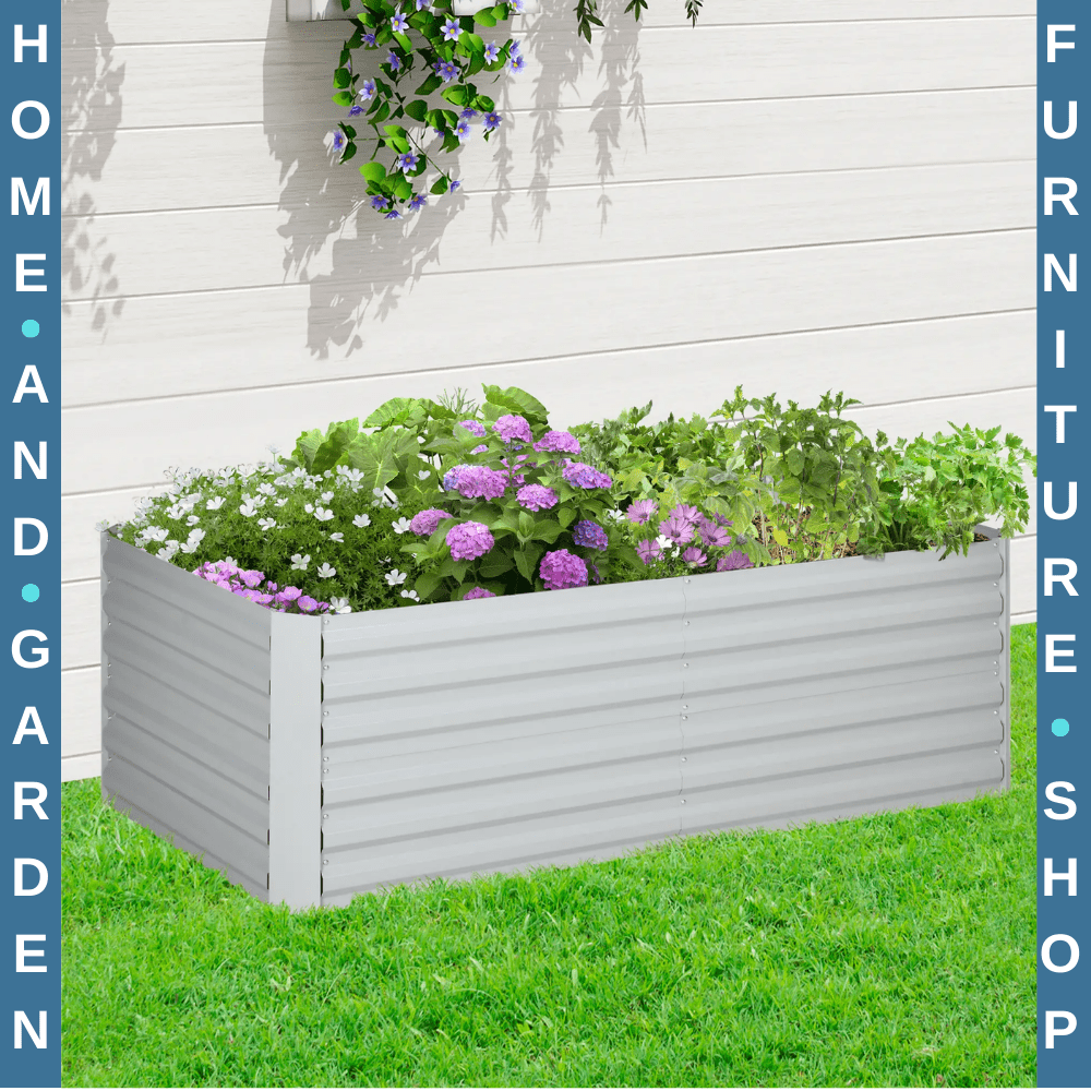 Raised Beds for Garden Galvanised Steel Outdoor Planters with Reinforced Rods - Home and Garden Furniture Shop - #rustic - furniture#