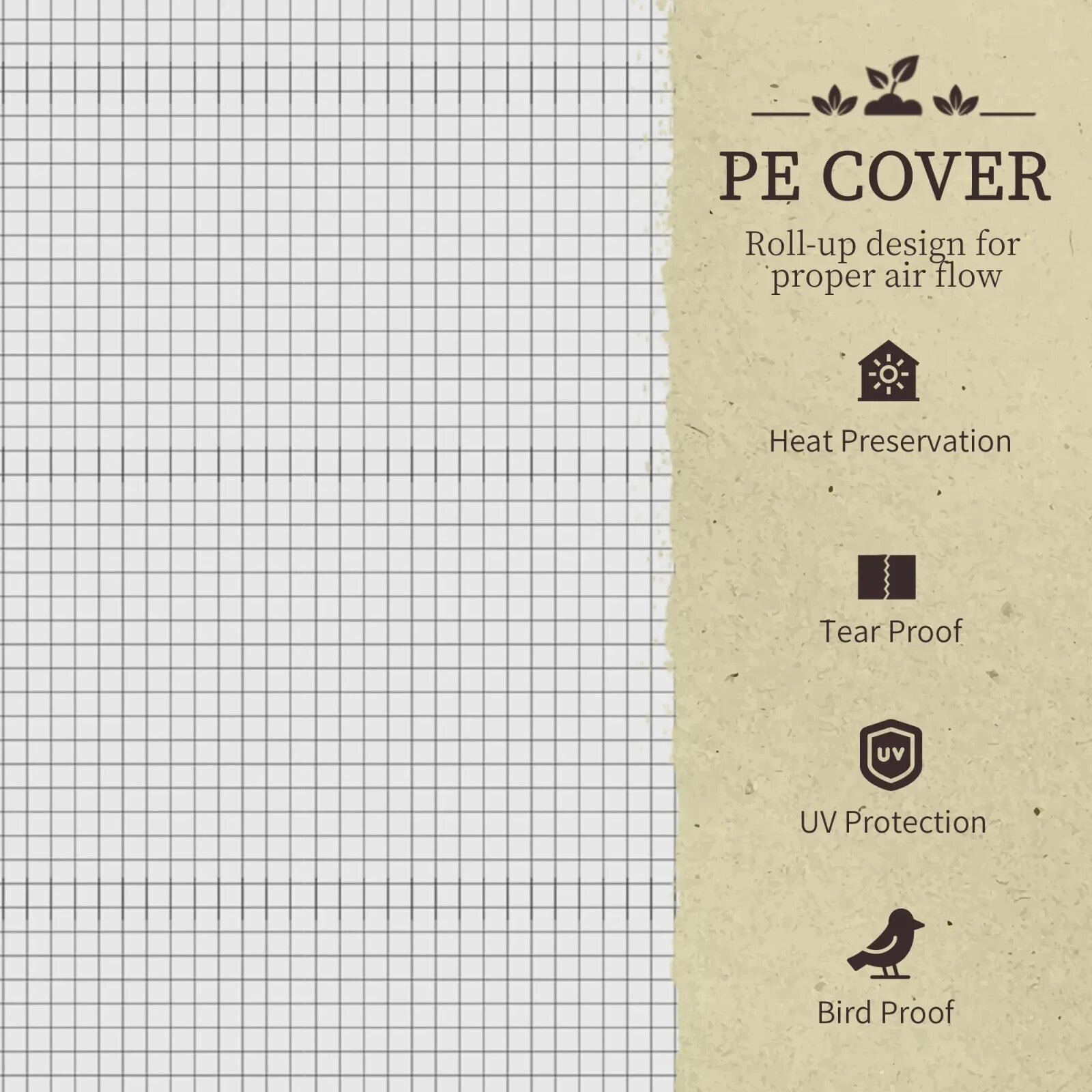 Raised Box Planter Bed PE Cover UV Resistant with Roll - Up Zipper Door Dark Grey - Home and Garden Furniture Shop - rustic - furniture