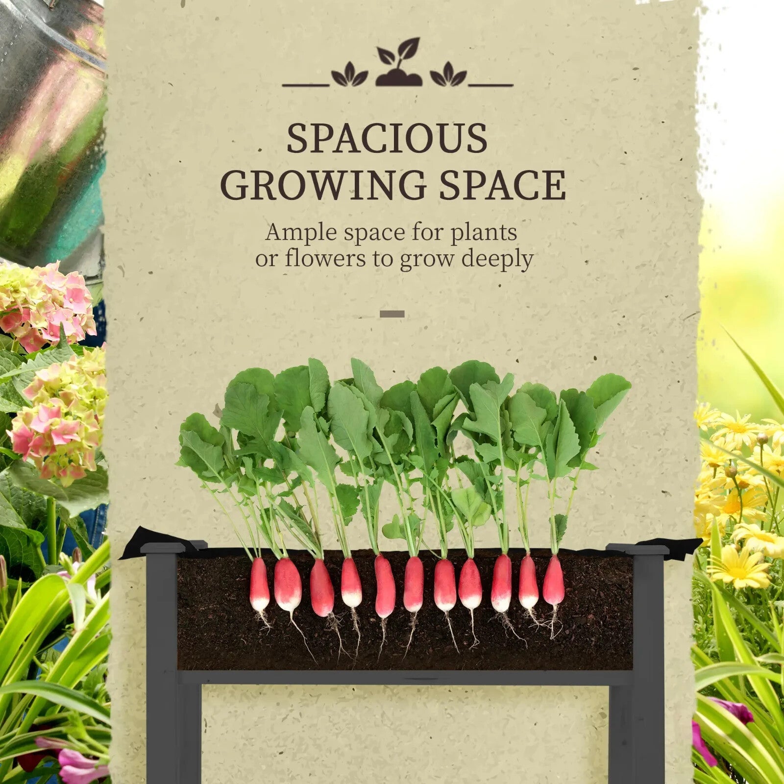 Raised Box Planter Bed PE Cover UV Resistant with Roll - Up Zipper Door Dark Grey - Home and Garden Furniture Shop - rustic - furniture