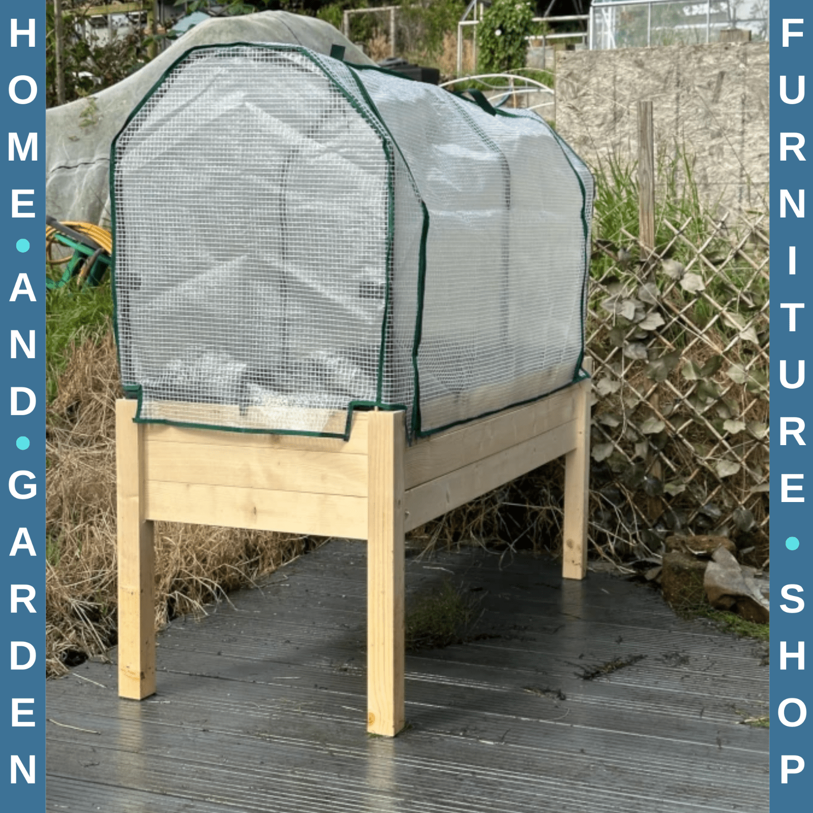 Raised Garden Bed Elevated Wood Planter Box with PE Cover Outdoor 121x55x117 cm - Home and Garden Furniture Shop - rustic - furniture