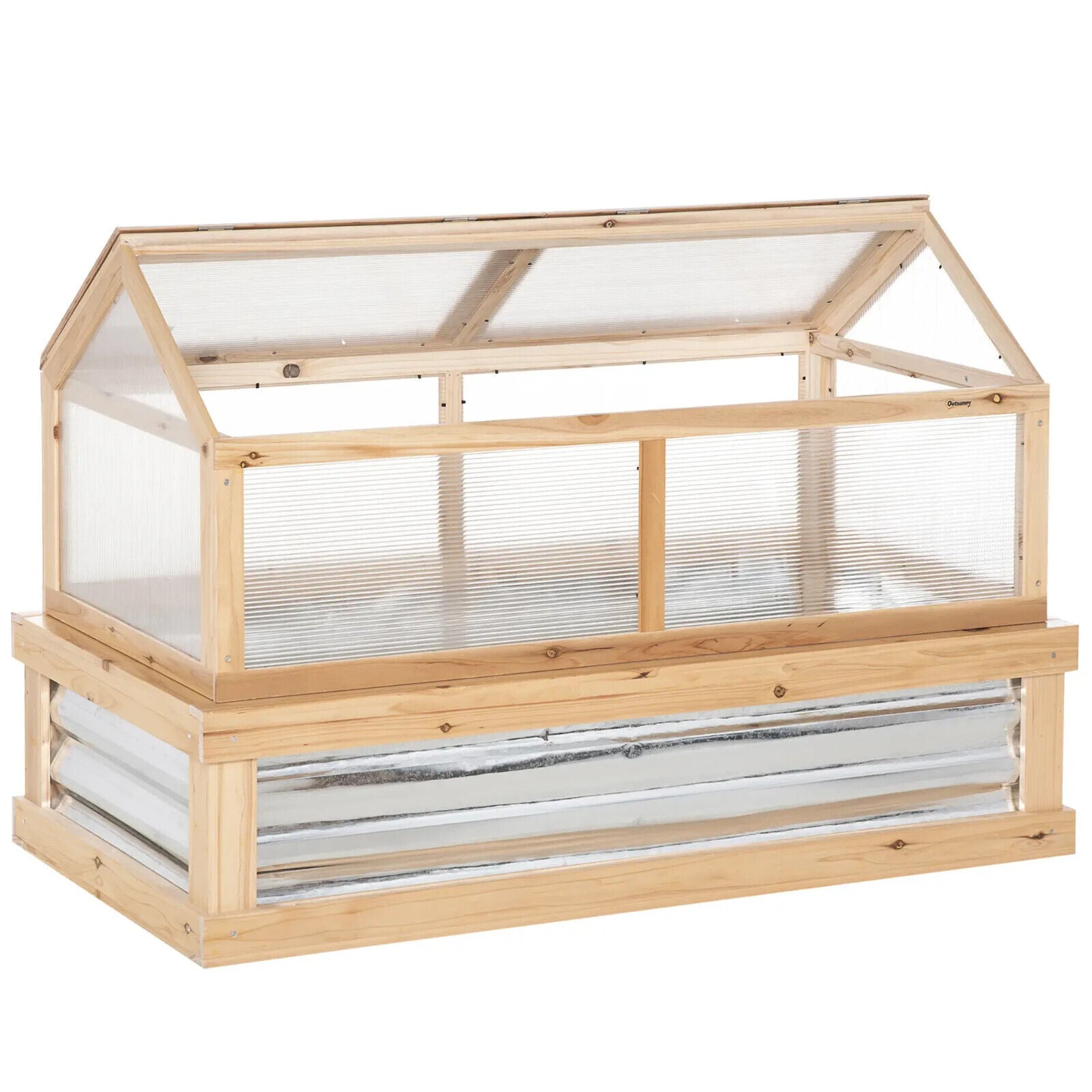 Raised Garden Bed Kit with Greenhouse Wooden Cold Frame Planter Box Outdoor Use - Home and Garden Furniture Shop - #rustic - furniture#