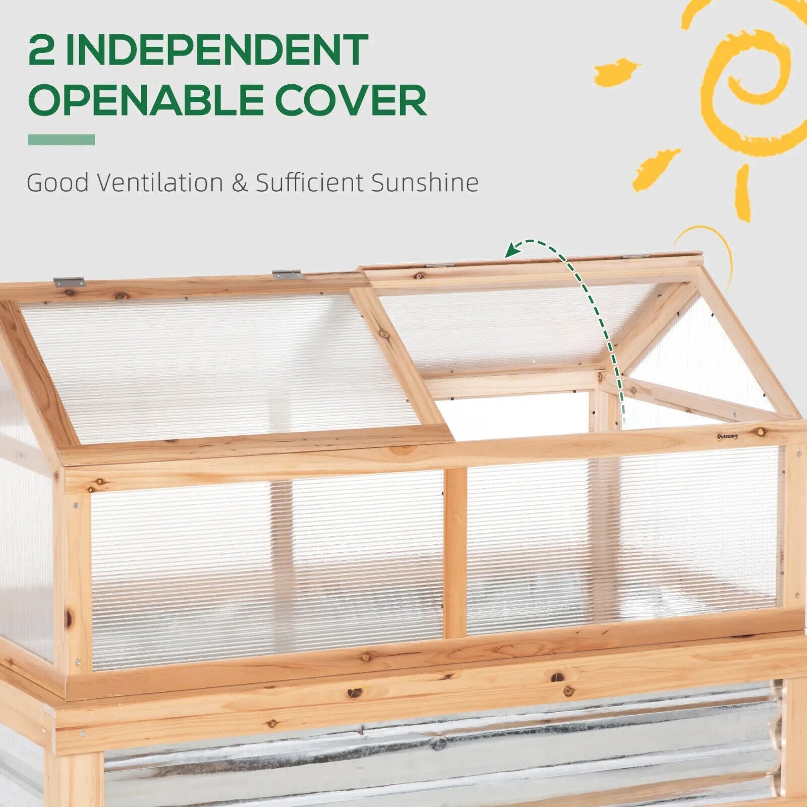 Raised Garden Bed Kit with Greenhouse Wooden Cold Frame Planter Box Outdoor Use - Home and Garden Furniture Shop - #rustic - furniture#