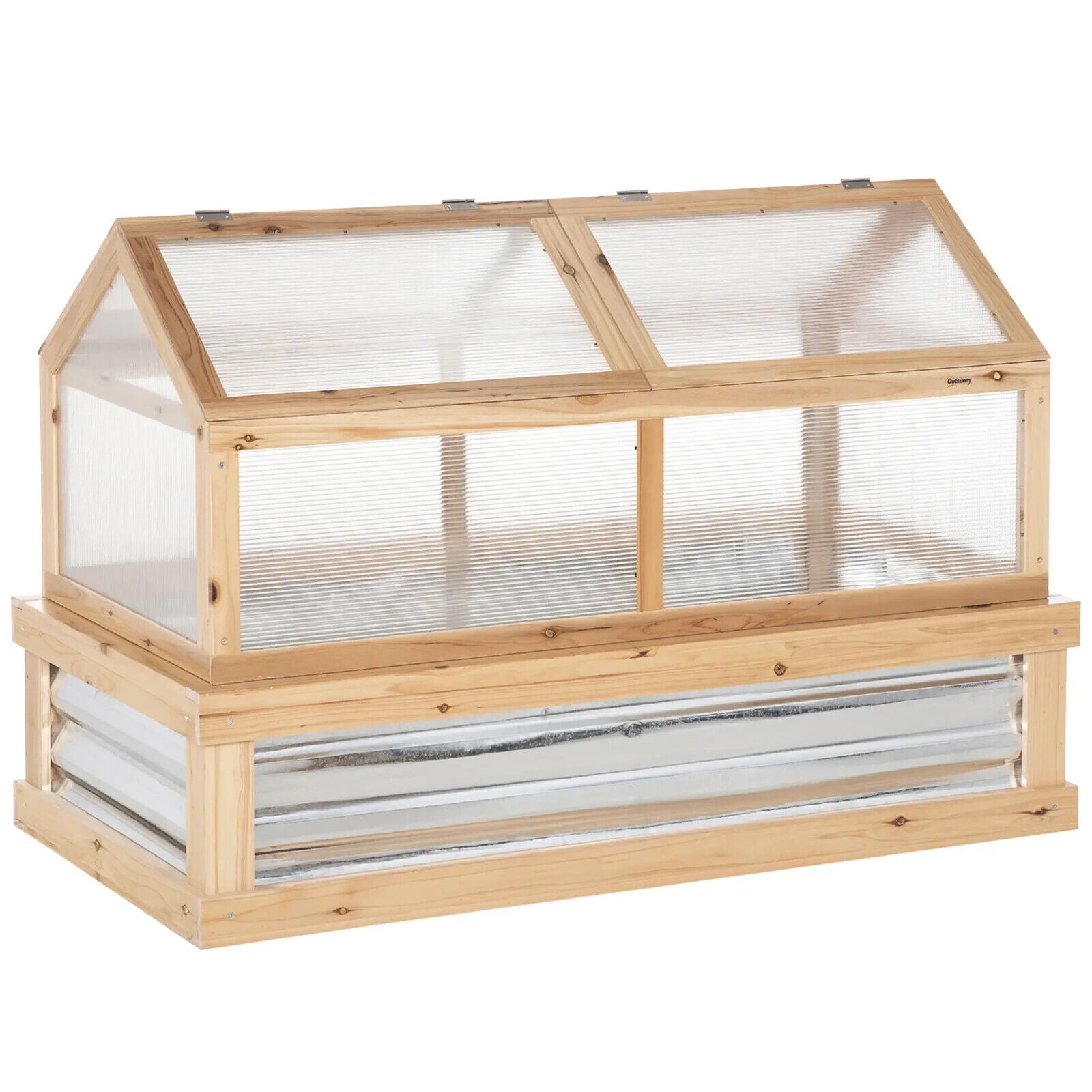 Raised Garden Bed Kit with Greenhouse Wooden Cold Frame Planter Box Outdoor Use - Home and Garden Furniture Shop - #rustic - furniture#