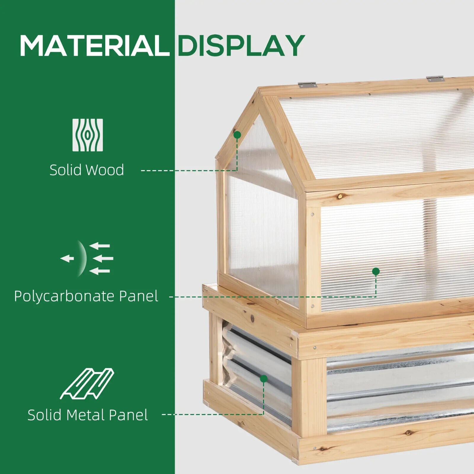 Raised Garden Bed Kit with Greenhouse Wooden Cold Frame Planter Box Outdoor Use - Home and Garden Furniture Shop - #rustic - furniture#