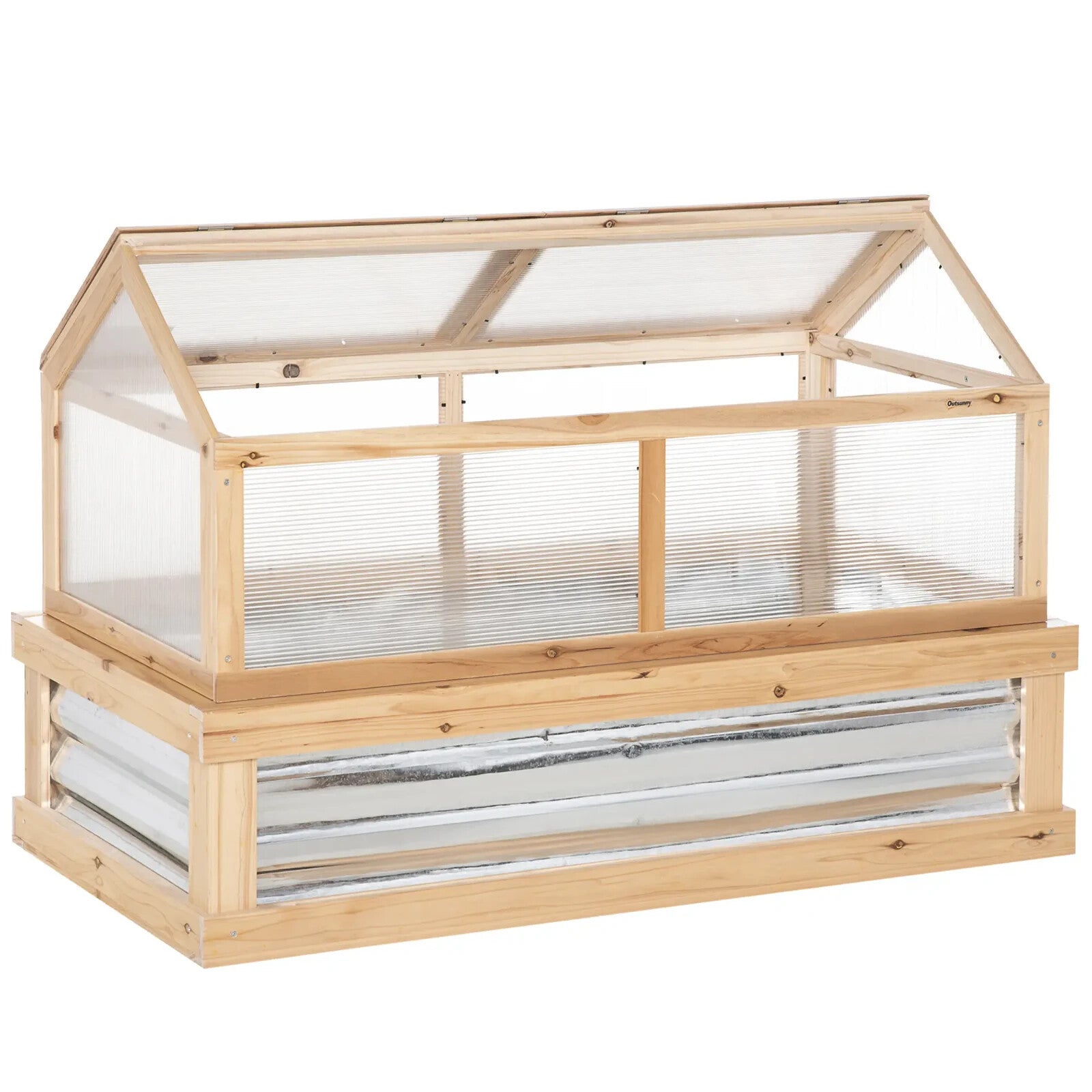 Raised Garden Bed Kit with Greenhouse Wooden Cold Frame Planter Box Outdoor Use - Home and Garden Furniture Shop - rustic - furniture
