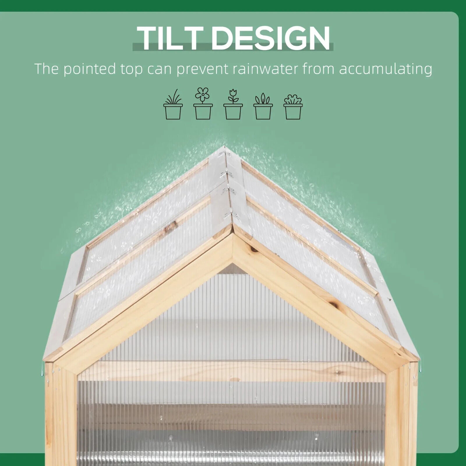 Raised Garden Bed Kit with Greenhouse Wooden Cold Frame Planter Box Outdoor Use - Home and Garden Furniture Shop - #rustic - furniture#